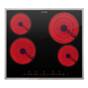 Klarstein Virtuosa 4, sklokeramická varná doska, 6500 W, 4 platničky, rám z nehrdzavejúcej ocele
