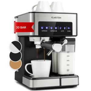 Klarstein Arabica Comfort kávovar s portafiltrom, 1350 W, 20 bar, 1,8 l, dotykový ovládací panel