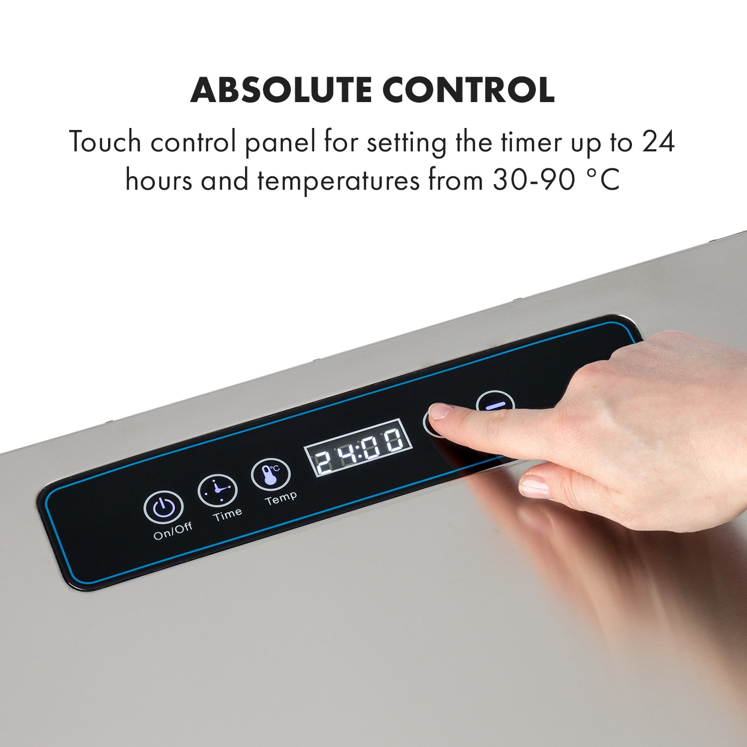 Klarstein Captain Jerky 110, sušička potravín, 1000 W, 30-90 °C, 24-hod. časovač, nehrdzavejúca oceľ – Obrázok 3