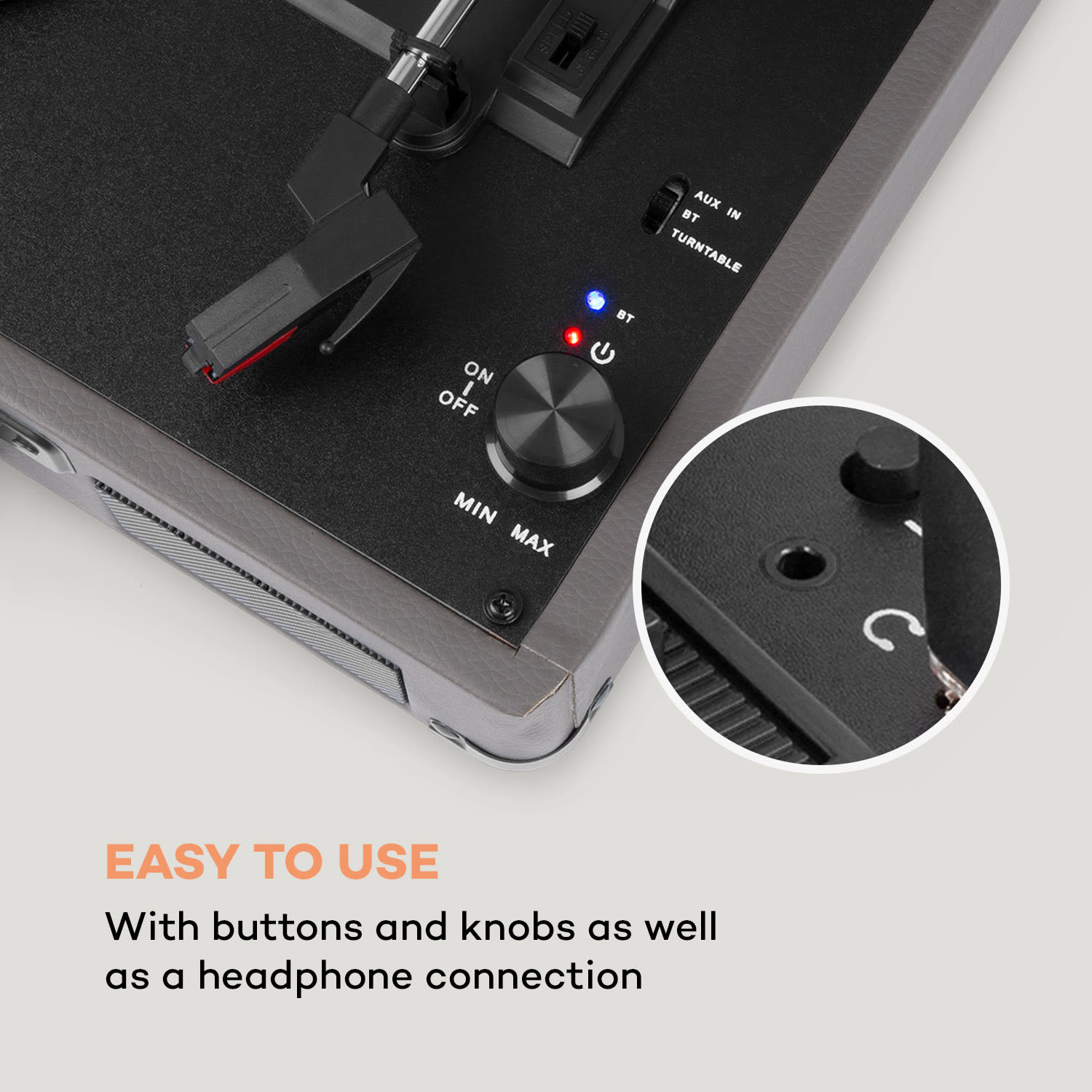 Auna Peggy Sue BT, gramofón, stereo reproduktor, USB, BT, prenosný – Obrázok 5