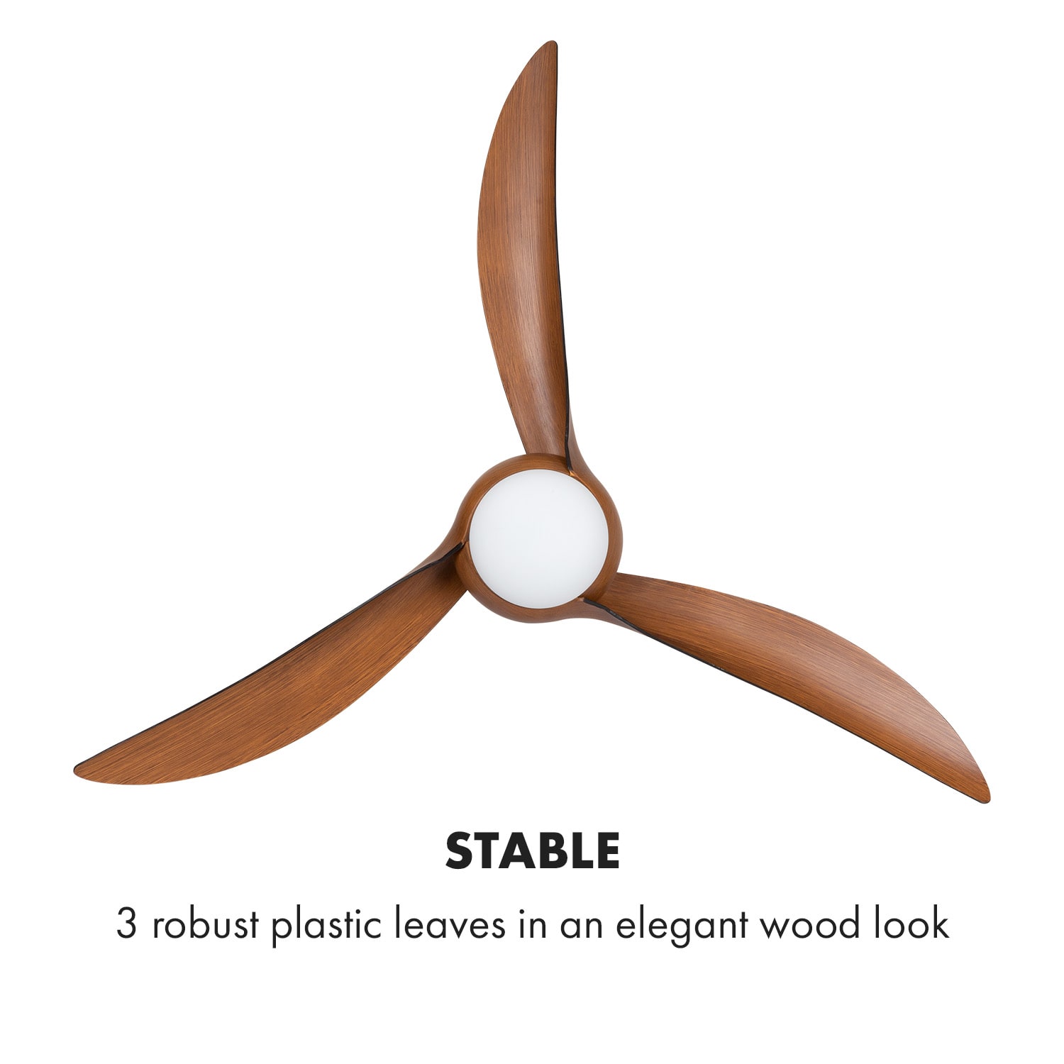 Klarstein Monteverde, stropný ventilátor, stropné svetlo, 52", 8376 m³/h, 3 lopatky – Obrázok 4