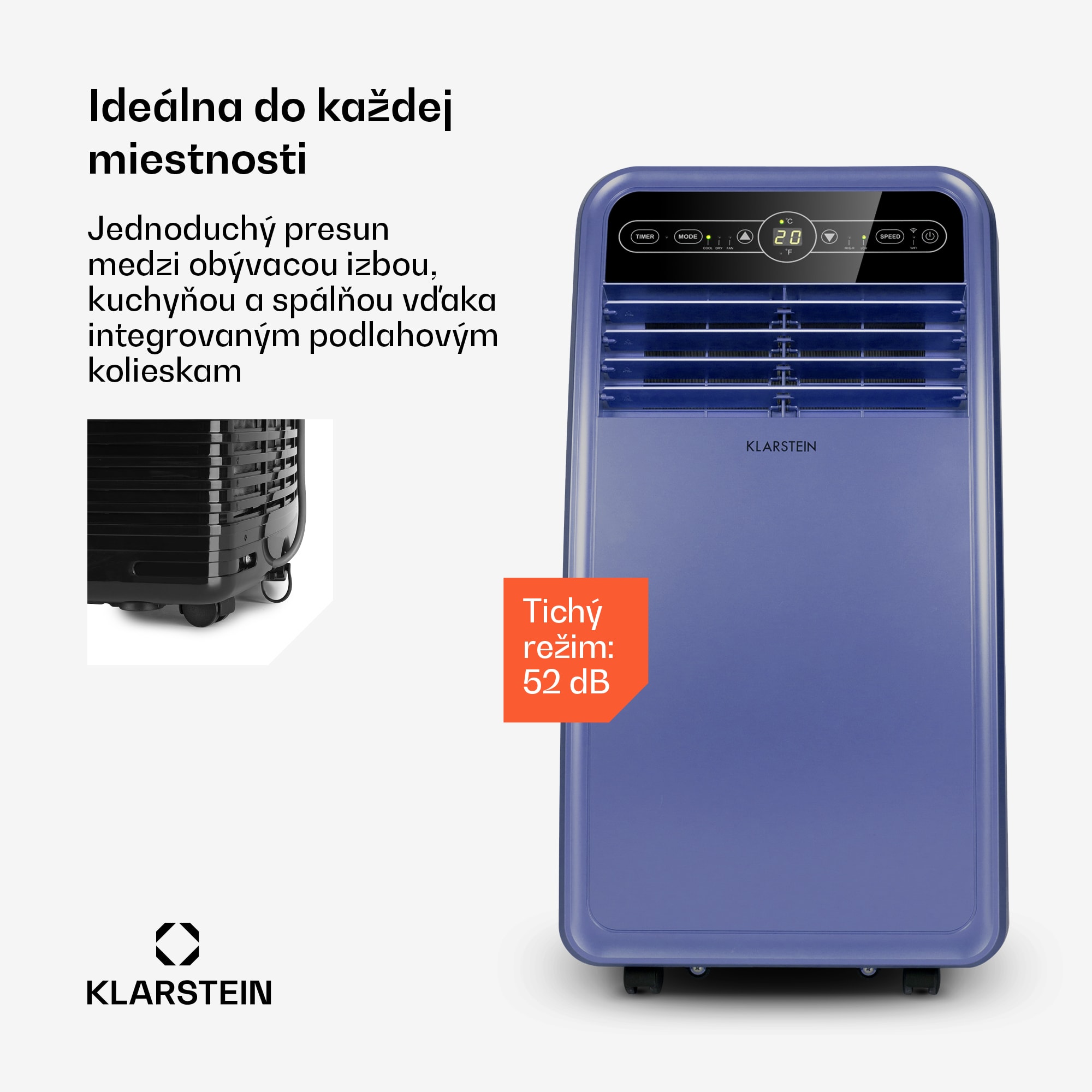 Klarstein Metrobreeze New York Smart 7k, mobilná klimatizácia, 7000 BTU/2,1 kW, A, diaľkový ovládač – Obrázok 4
