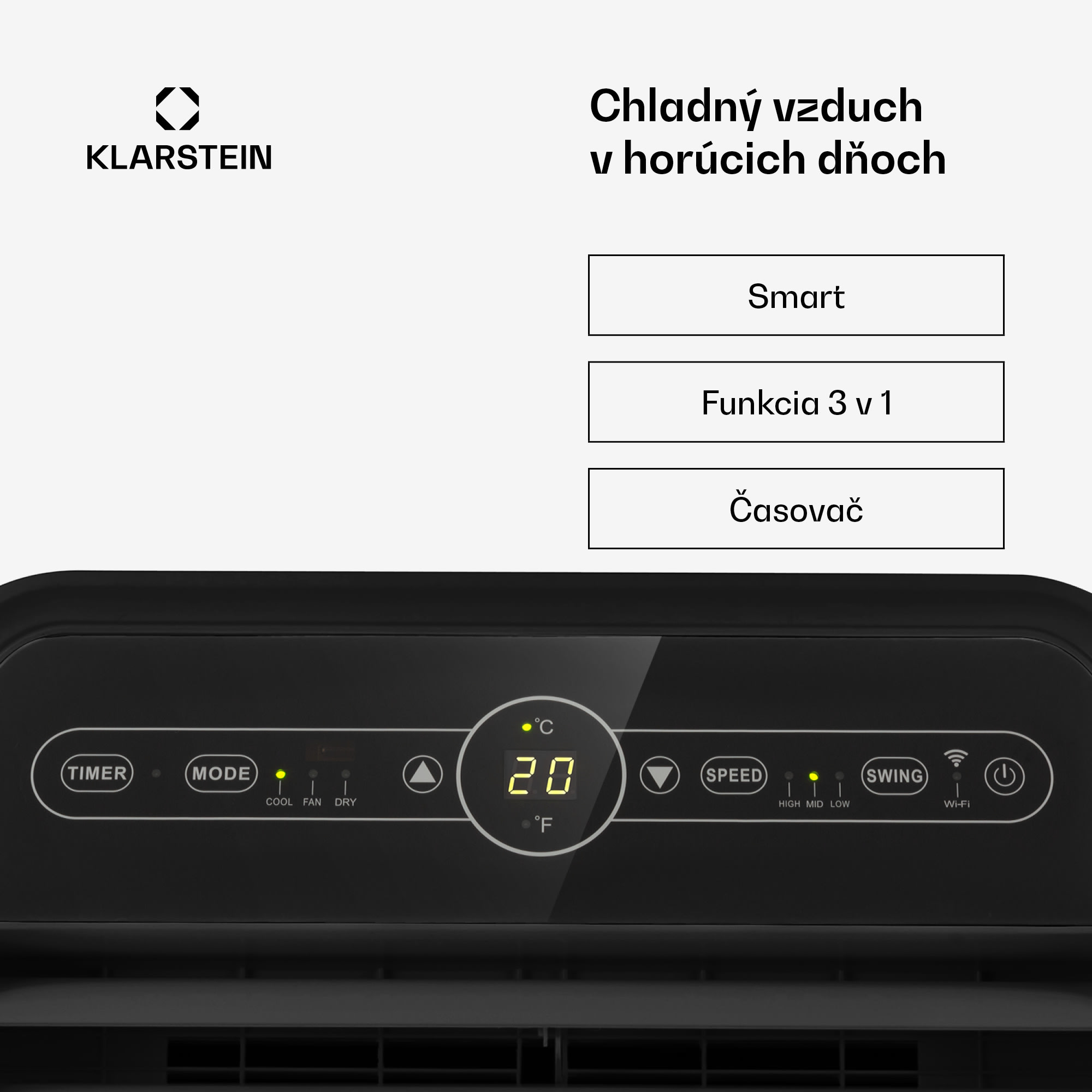 Klarstein Metrobreeze New York Smart 12k, mobilná klimatizácia, 12 000 BTU/3,5 kW, A, diaľkový ovládač – Obrázok 2