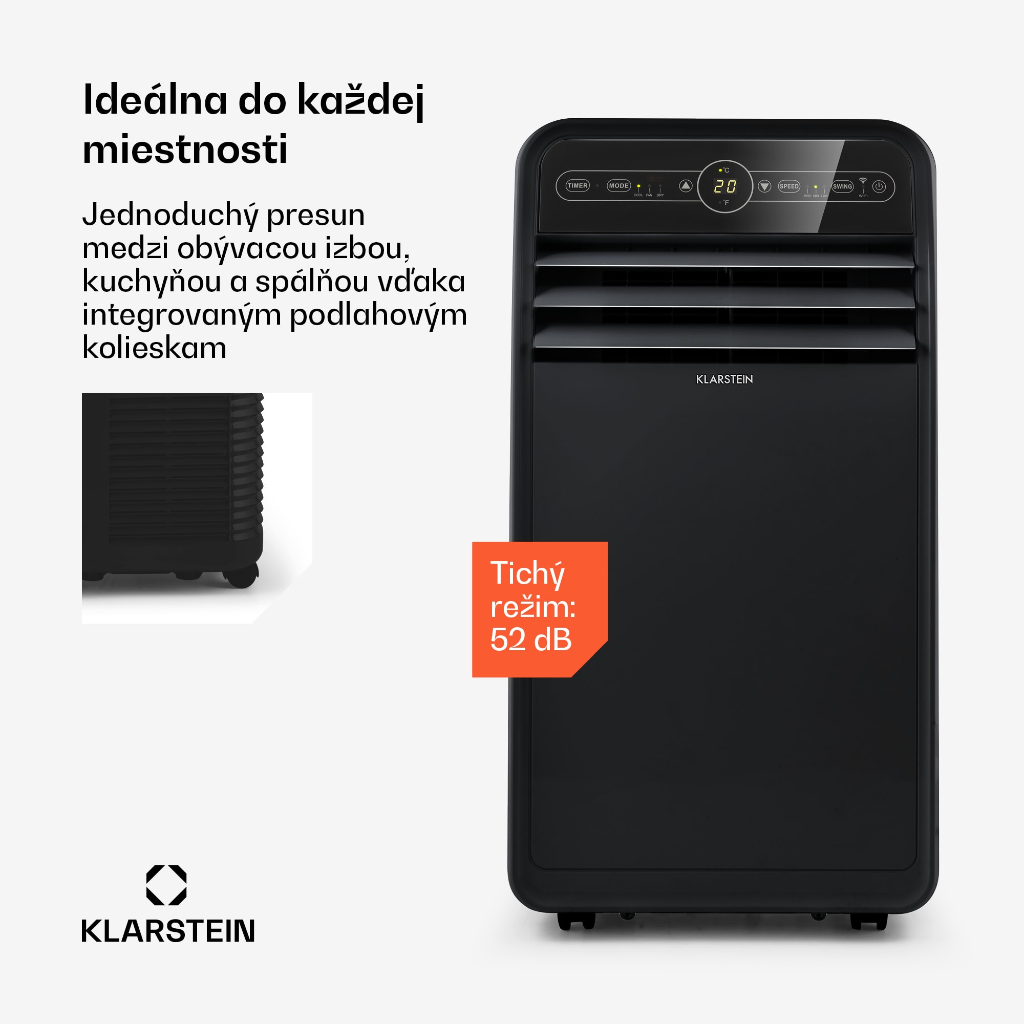 Klarstein Metrobreeze New York Smart 12k, mobilná klimatizácia, 12 000 BTU/3,5 kW, A, diaľkový ovládač – Obrázok 4