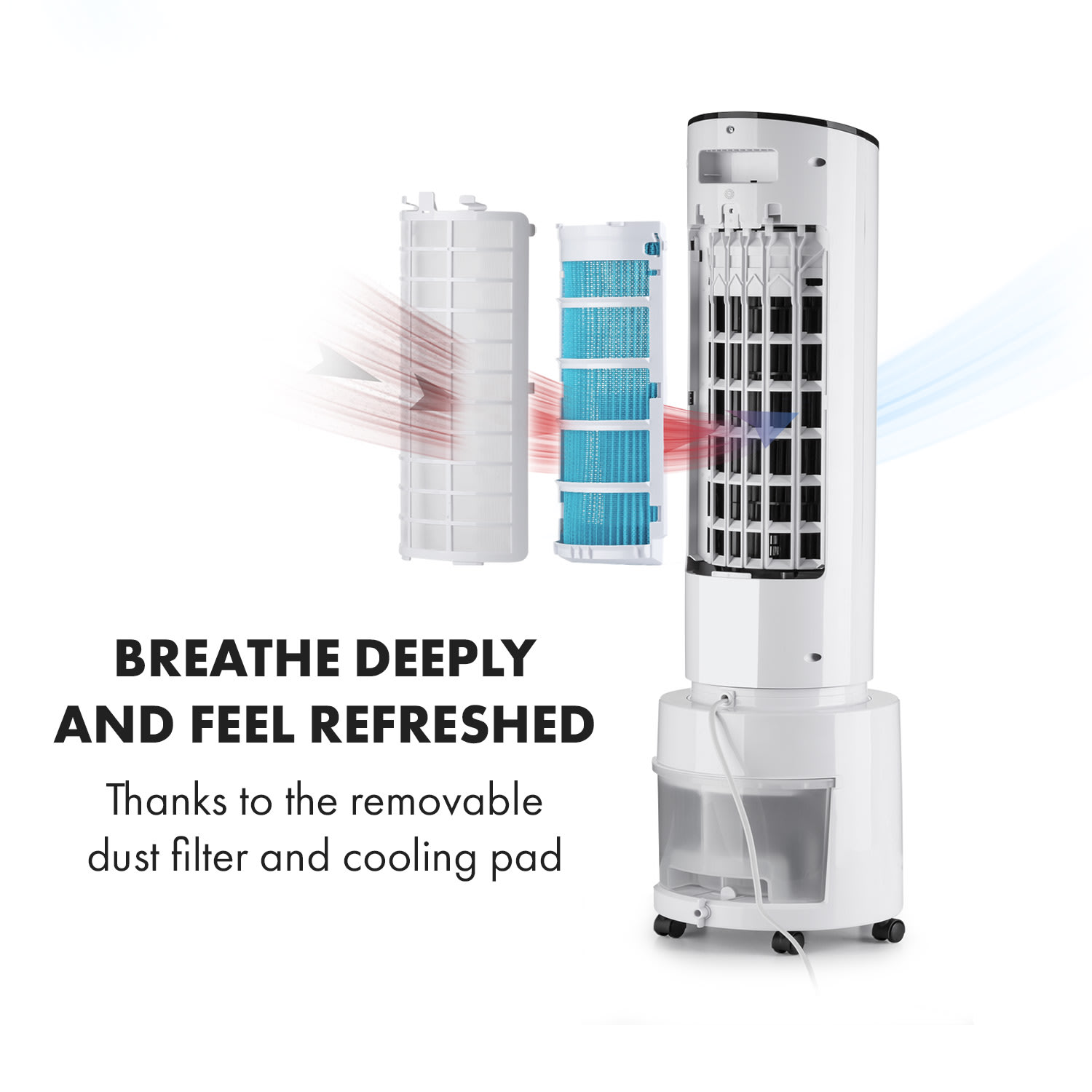 Klarstein Waterfall, ochladzovač vzduchu, 45 W, 4 l, 2 x chladiaci box, mobilný – Obrázok 4