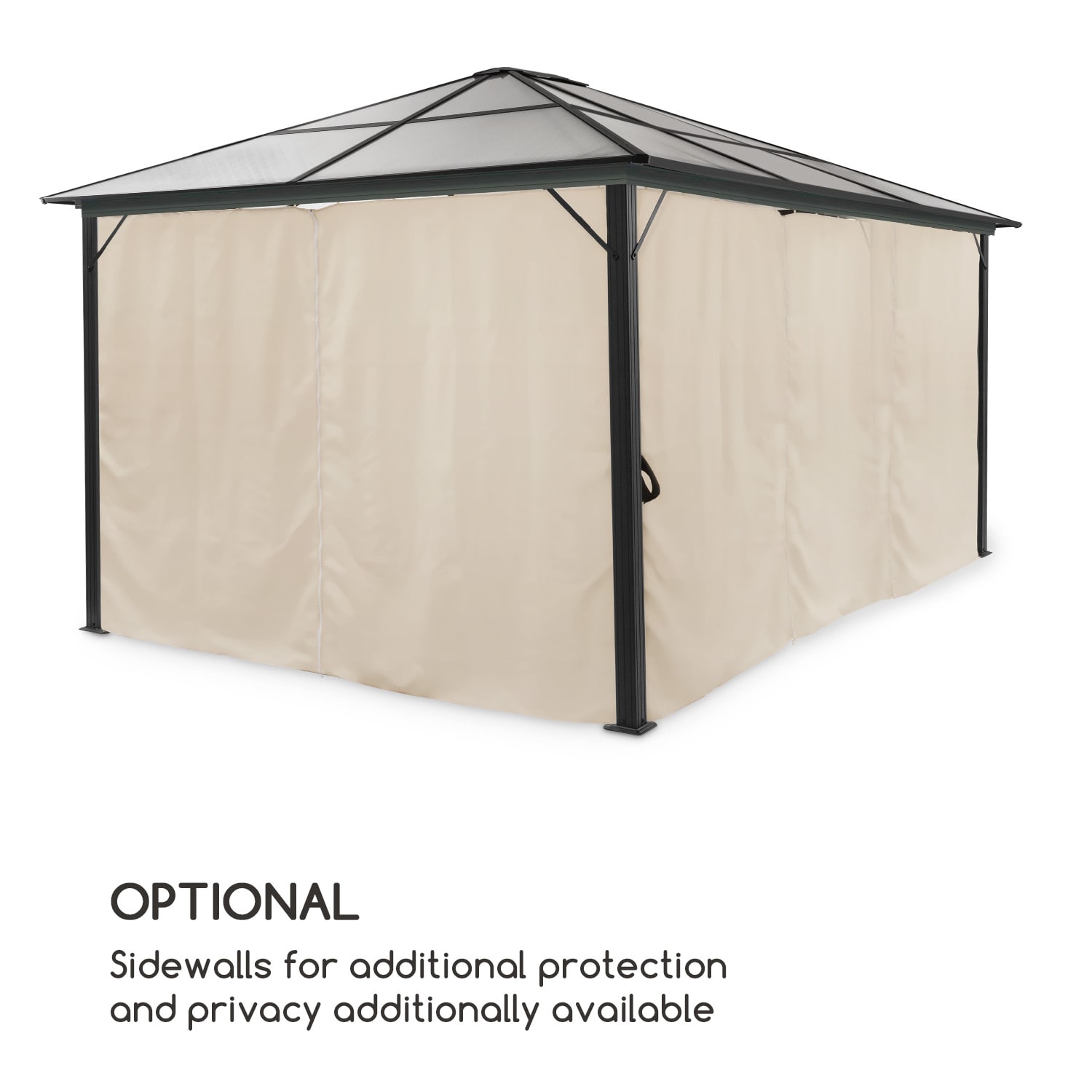Blumfeldt Pantheon Solid Sky Ambient Solar, altánok so strechou, 3 x 4 m, polykarbonát, hliník, osvetlený – Obrázok 4