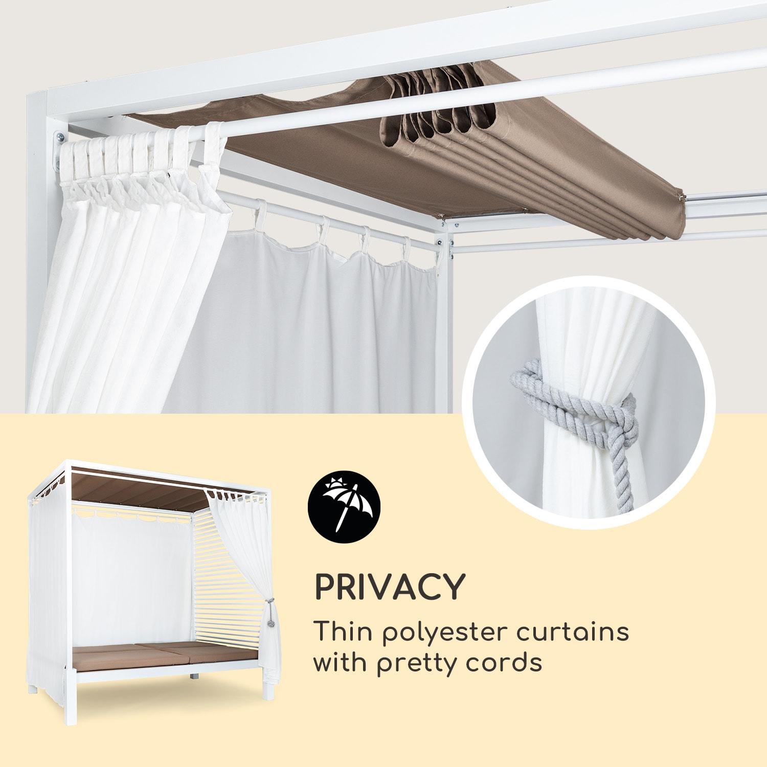 Blumfeldt Eremitage Double Lux, lehátko, 4 polohy, pre 2 osoby, 6 cm čalúnenie – Obrázok 3