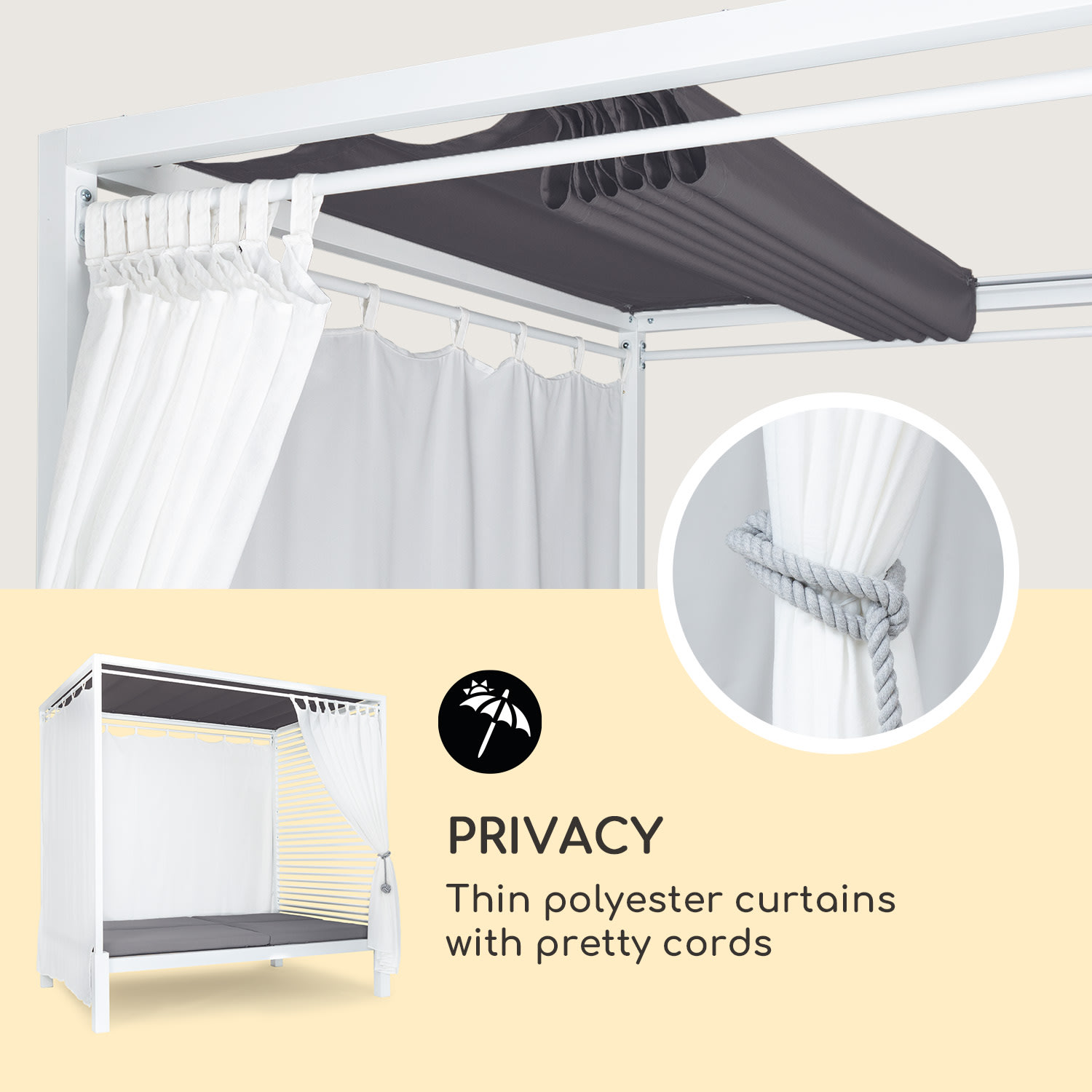 Blumfeldt Eremitage Double Lux, lehátko, 4 polohy, pre 2 osoby, 6 cm čalúnenie – Obrázok 3