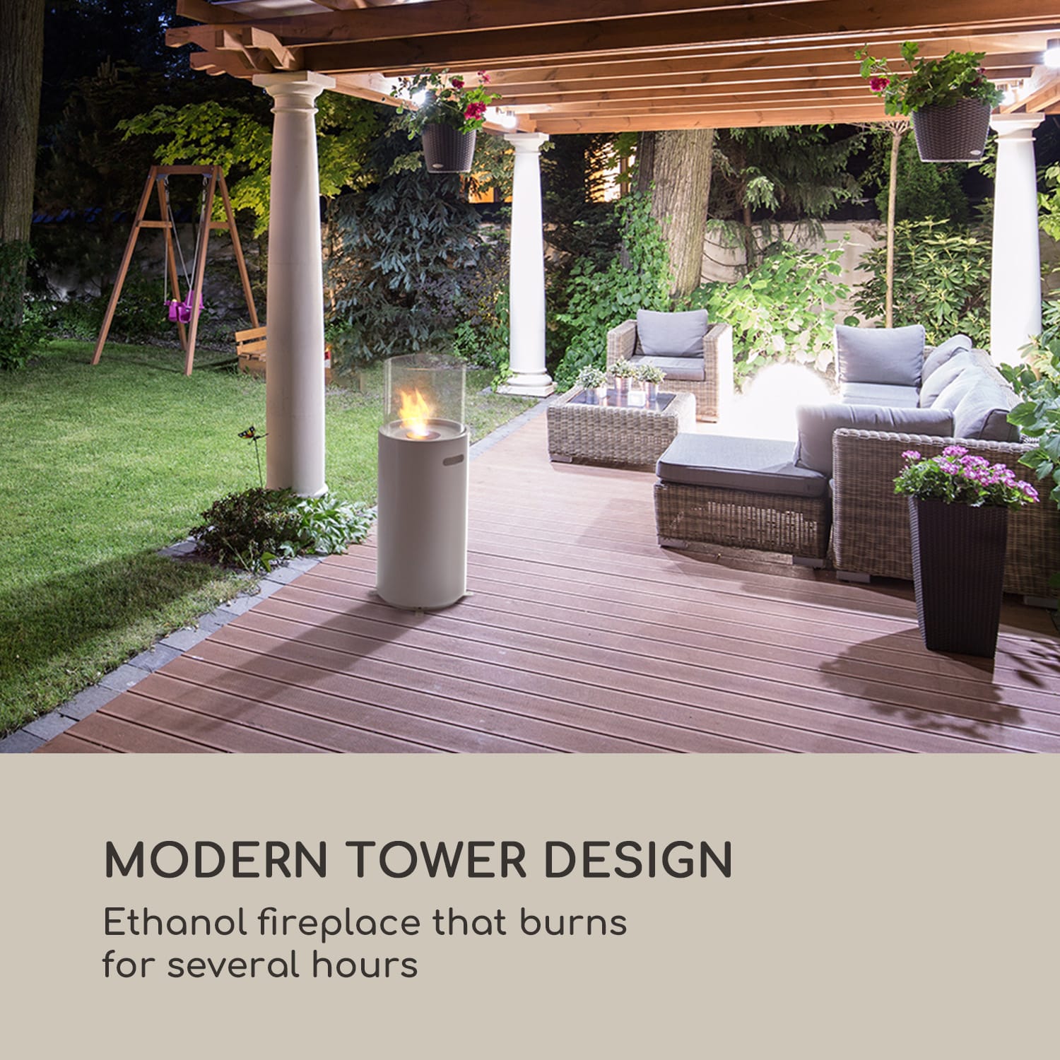 Blumfeldt Fiamme Tamburo, etanolový krb, horák z nehrdzavejúcej ocele, 0,8 litra, doba horenia 4-5 hod. – Obrázok 2