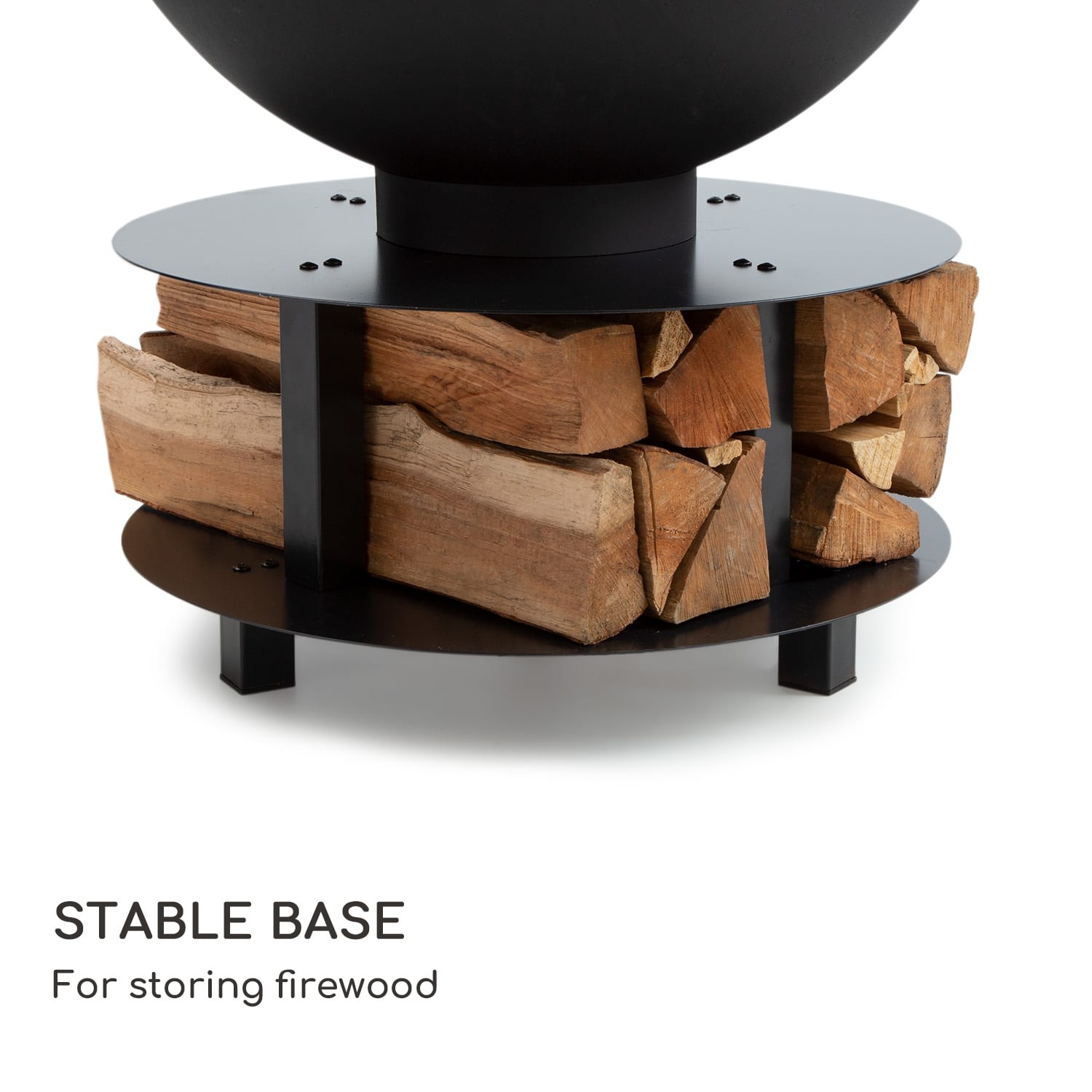 Blumfeldt Savage 2.0, okrúhle ohnisko s grilom, Ø 60 cm, stabilný podstavec, priestor na drevo – Obrázok 3