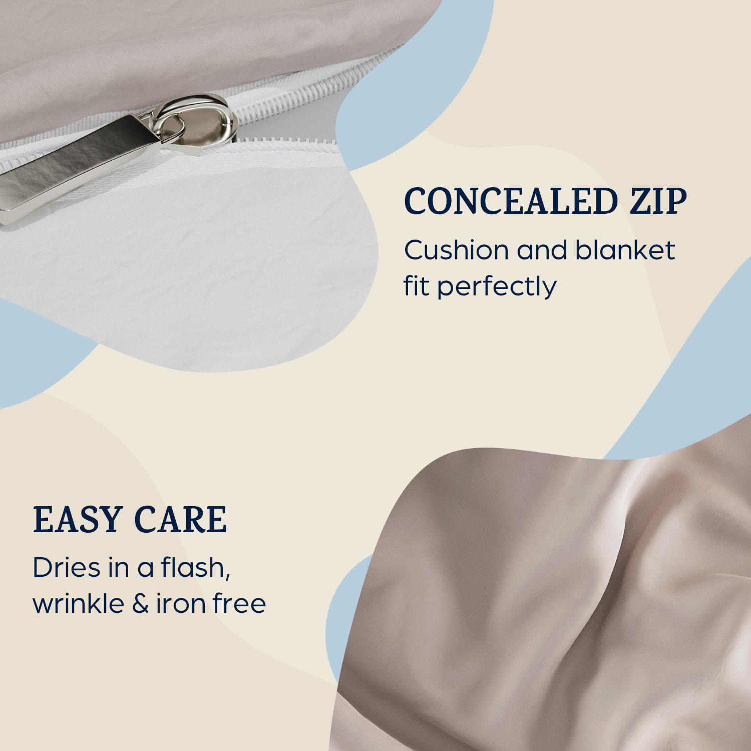 Sleepwise Soft Wonder-Edition, posteľná bielizeň, 155 x 200 cm, taupe/biela – Obrázok 3