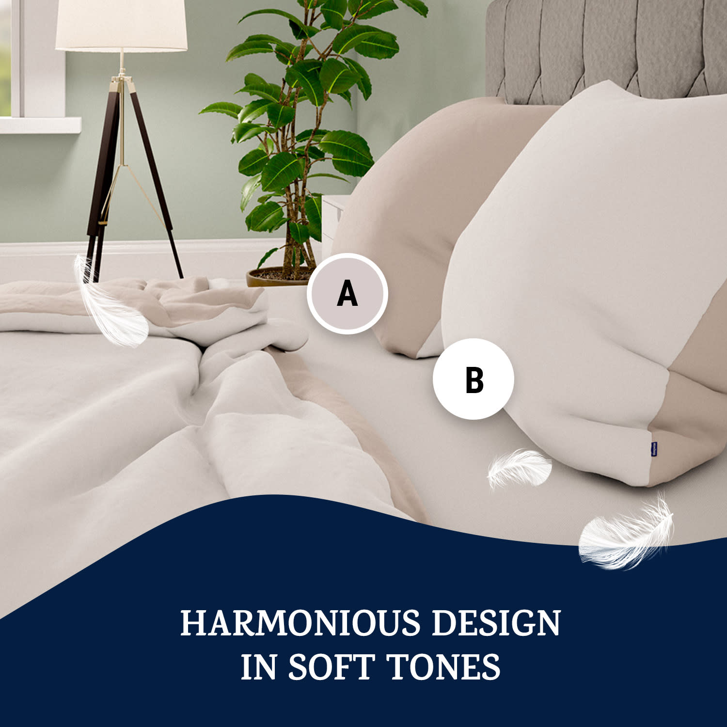 Sleepwise Soft Wonder-Edition, posteľná bielizeň, 155 x 200 cm, taupe/biela – Obrázok 4