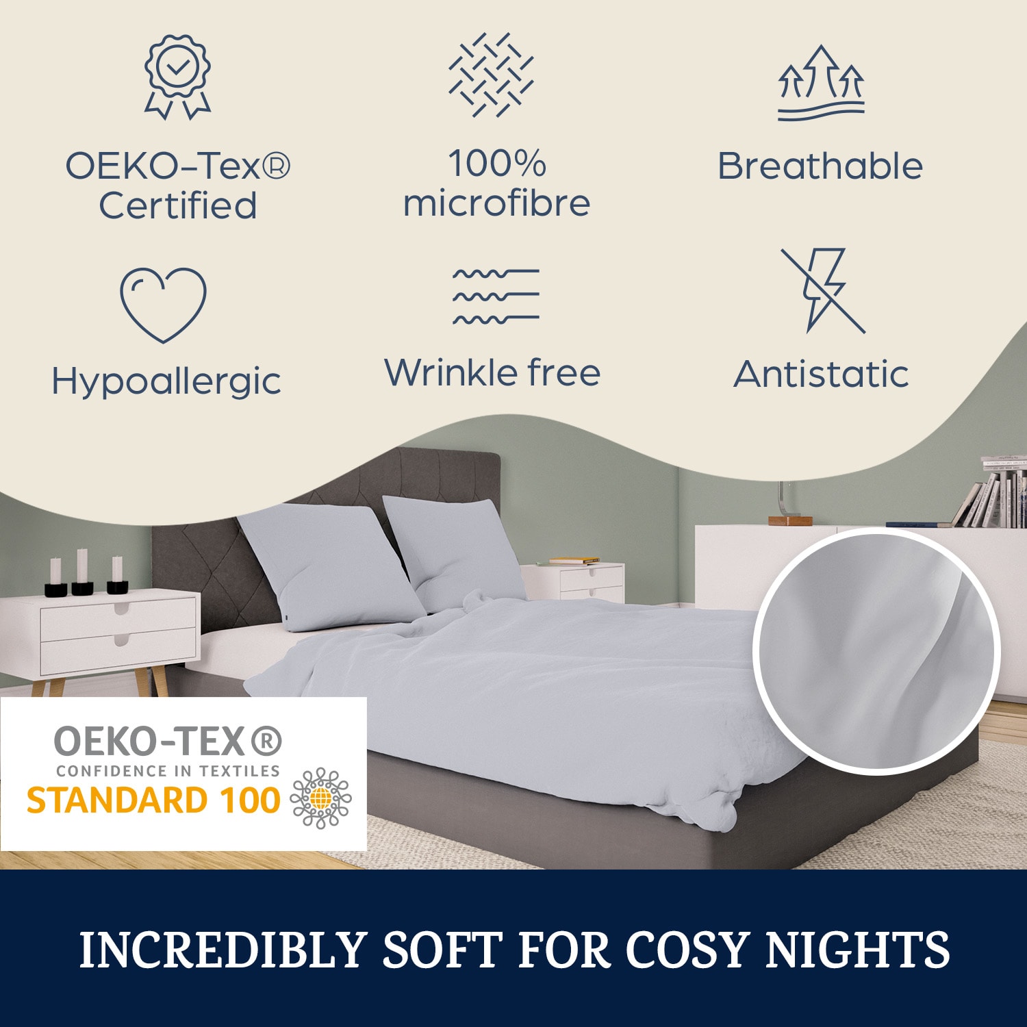 Sleepwise Traumwolle Biber, posteľná bielizeň, 135x200 cm – Obrázok 2