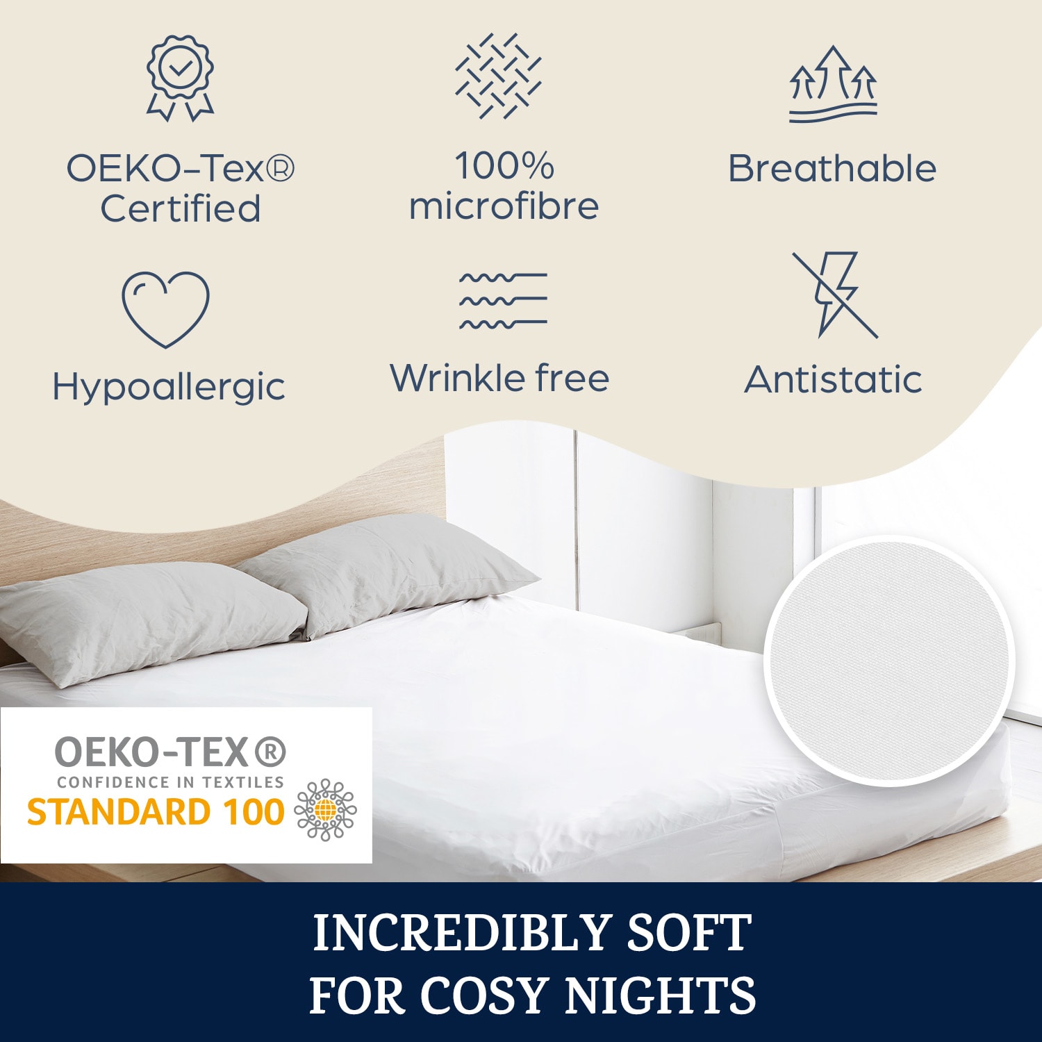 Sleepwise Soft Wonder-Edition, elastická plachta na posteľ, 90 – 100 x 200 cm, mikrovlákno – Obrázok 2