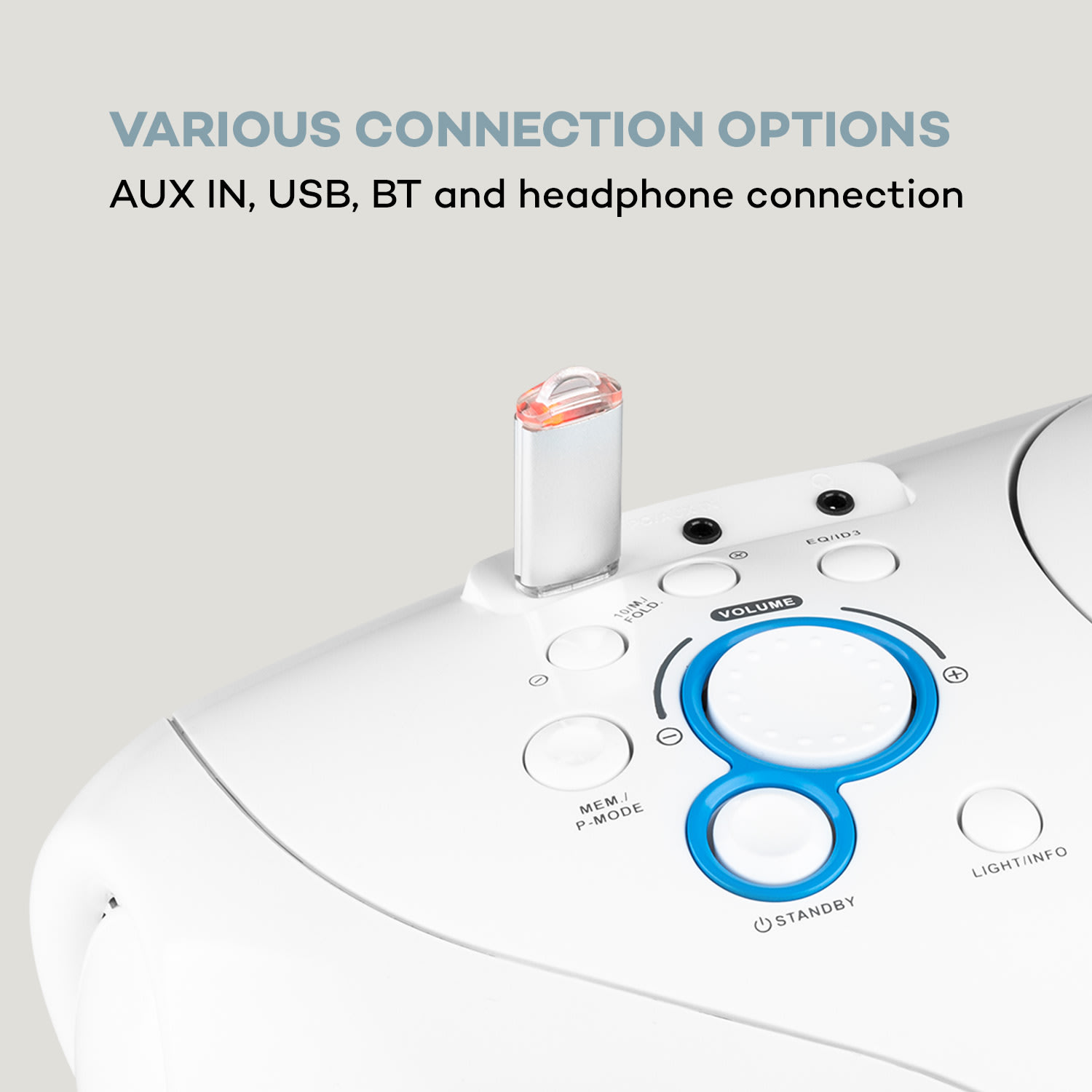 Auna Spacewoofer DAB Boombox, CD-prehrávač, DAB+, UKW, Bluetooth, diaľkové ovládanie, LED – Obrázok 4