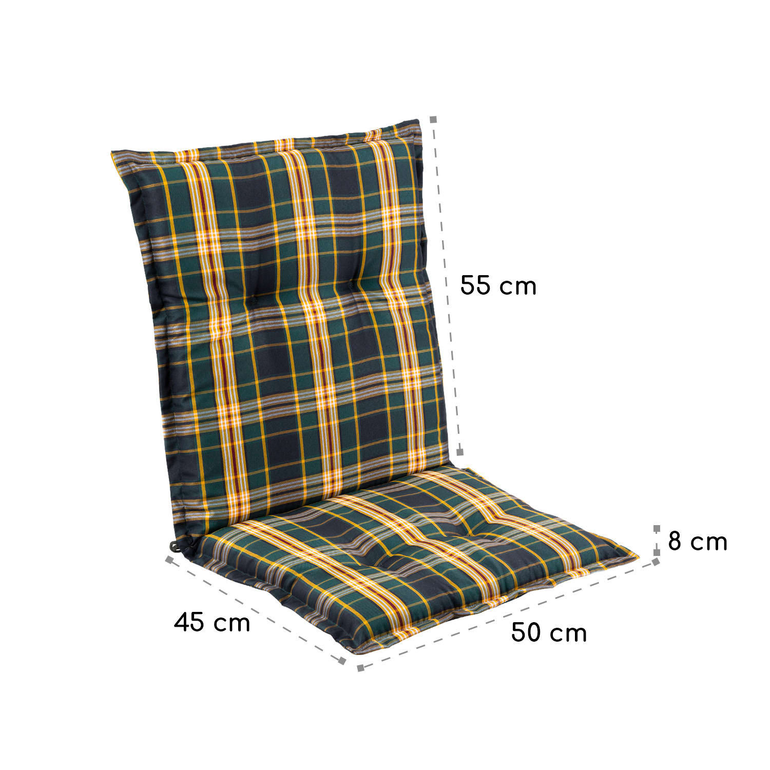 Blumfeldt Prato, poduška s nízkou zadnou časťou, na nižšie polohovacie kreslo, na záhradnú stoličku, polyester, 50 x 100 x 8 cm, 1 x poduška – Obrázok 5