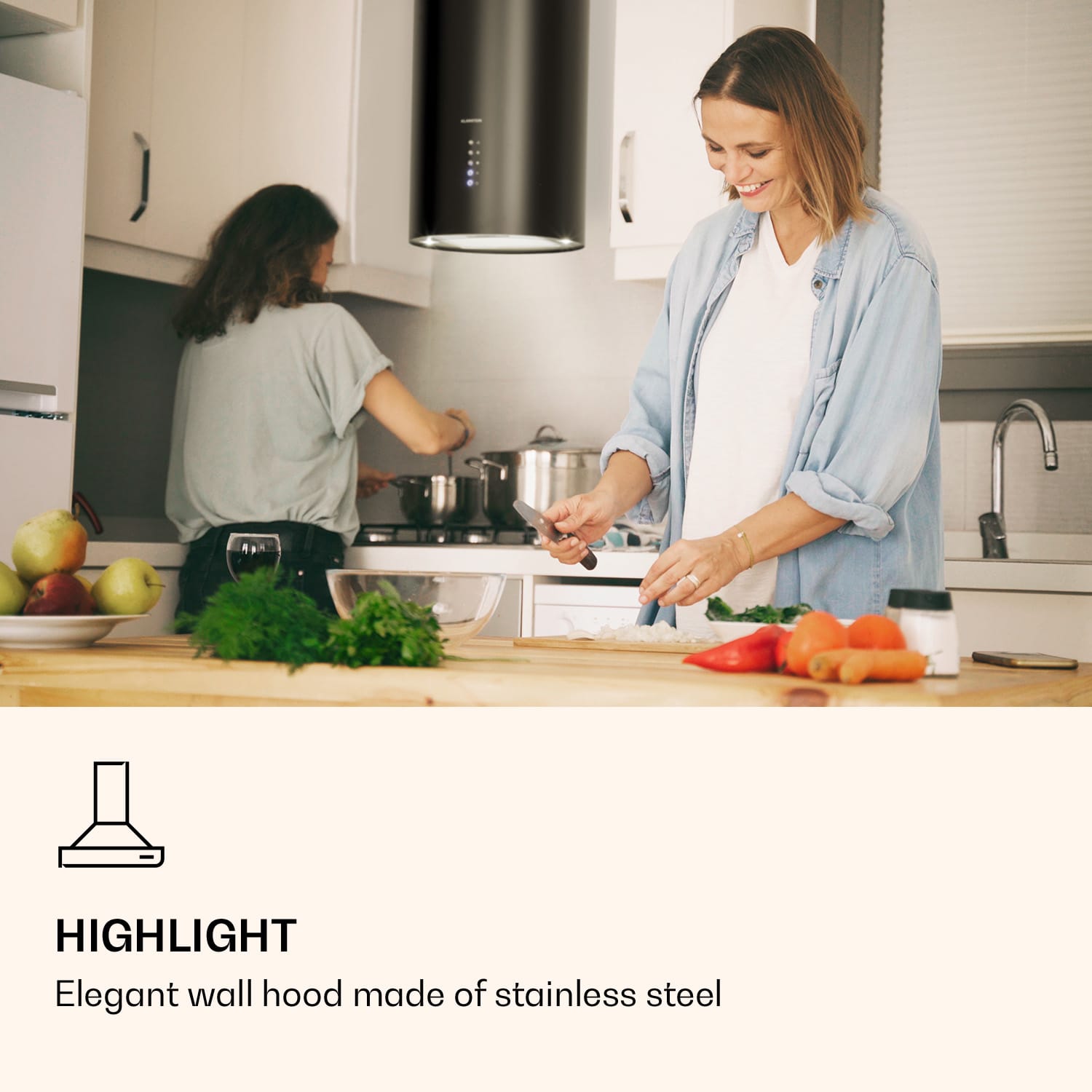 Klarstein Barella, digestor, 38 cm, 557 m³/h, LED, biely – Obrázok 2