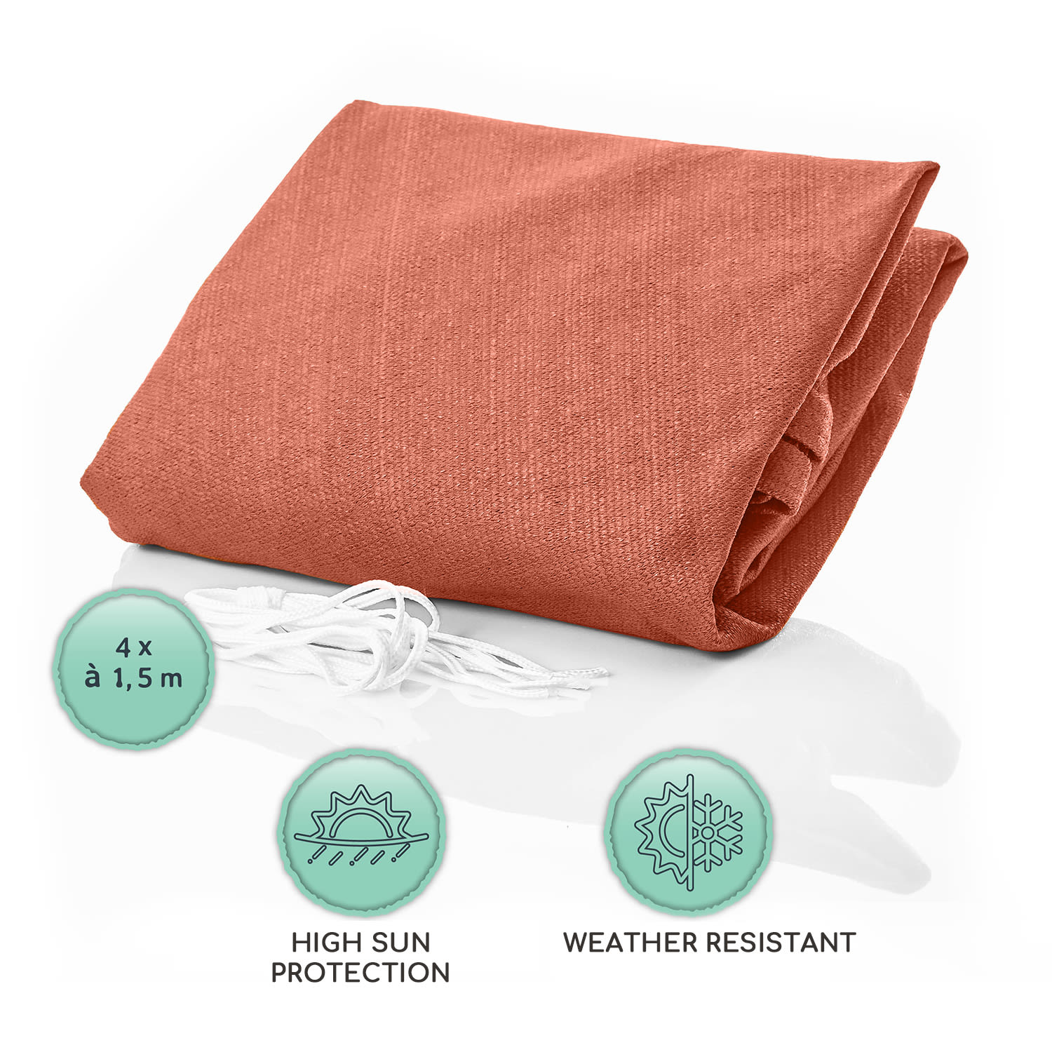 Blumfeldt Štvorcová slnečná clona, 3 x 3 m, polyester, priedušná – Obrázok 5