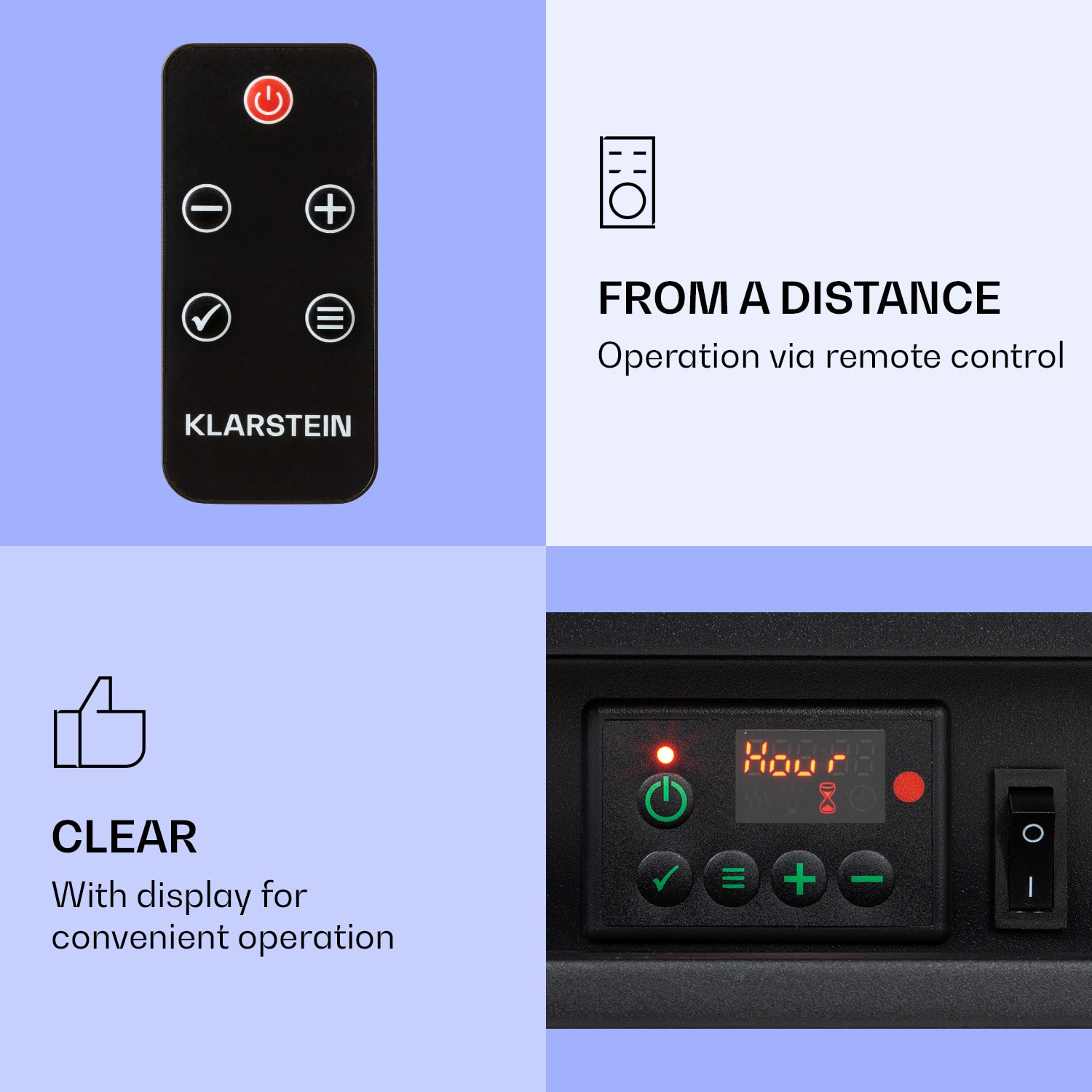 Klarstein Studio 5 Arc, elektrický krb, 1800 W, LED plamene, ventilátor, diaľkové ovládanie – Obrázok 3