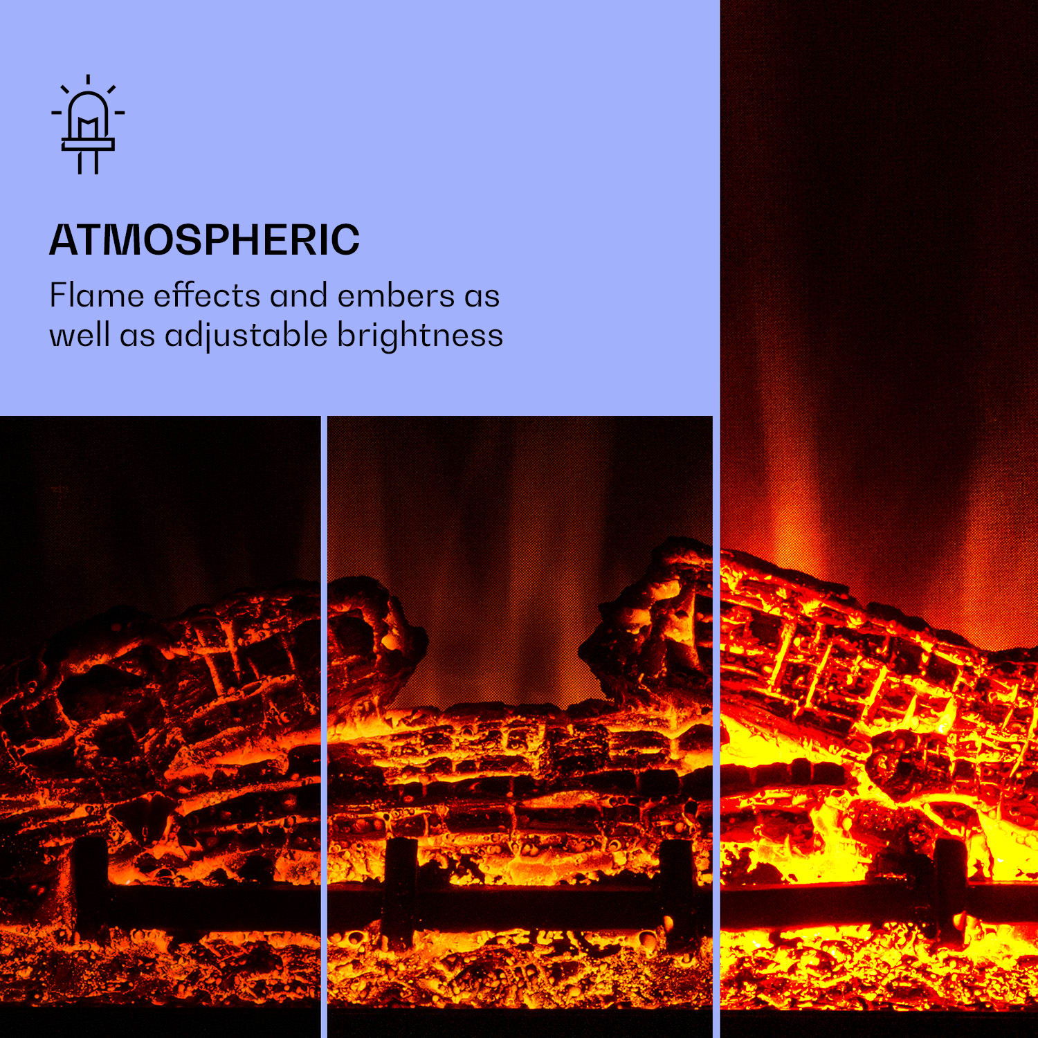 Klarstein Studio 5 Arc, elektrický krb, 1800 W, LED plamene, ventilátor, diaľkové ovládanie – Obrázok 4