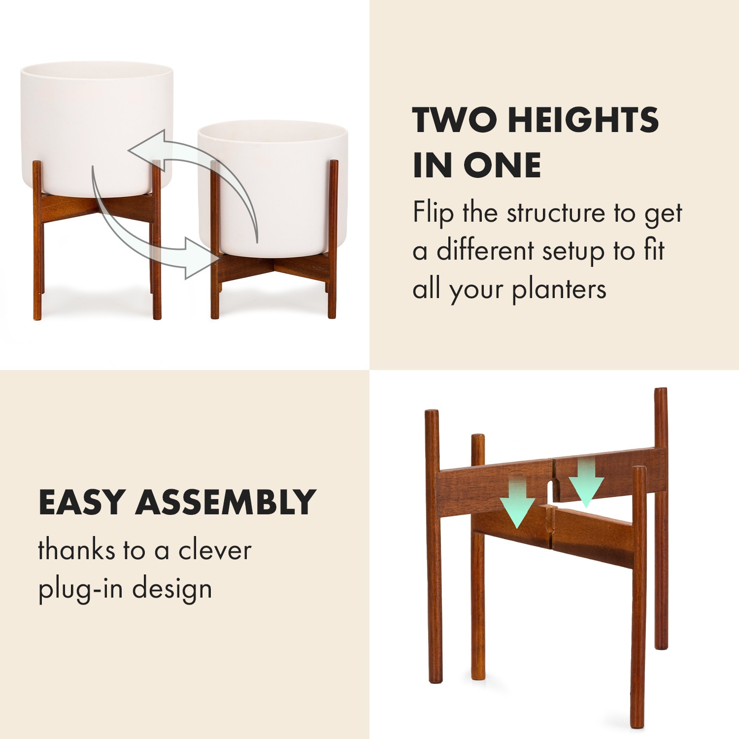 Fox & Fern Thorn, kvetináč, so stojanom, štýl 50. rokov, 2 veľkosti – Obrázok 5