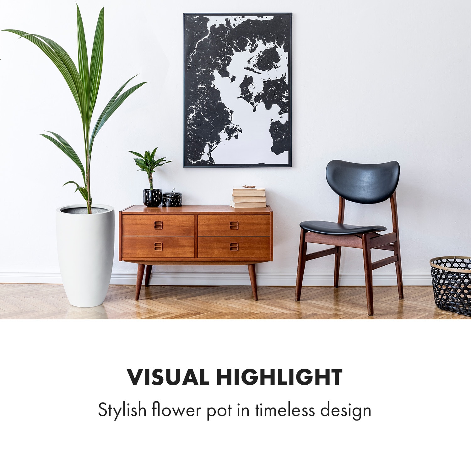 Fox & Fern Almere Kvetináč Fibre Stone ideálny pre rastliny, ručne vyrobený, kužeľovitý – Obrázok 2