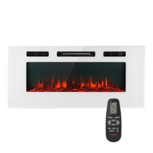 Klarstein Galeras, elektrický nástenný a vstavaný krb, 1800 W, LED, 3 farby, časovač