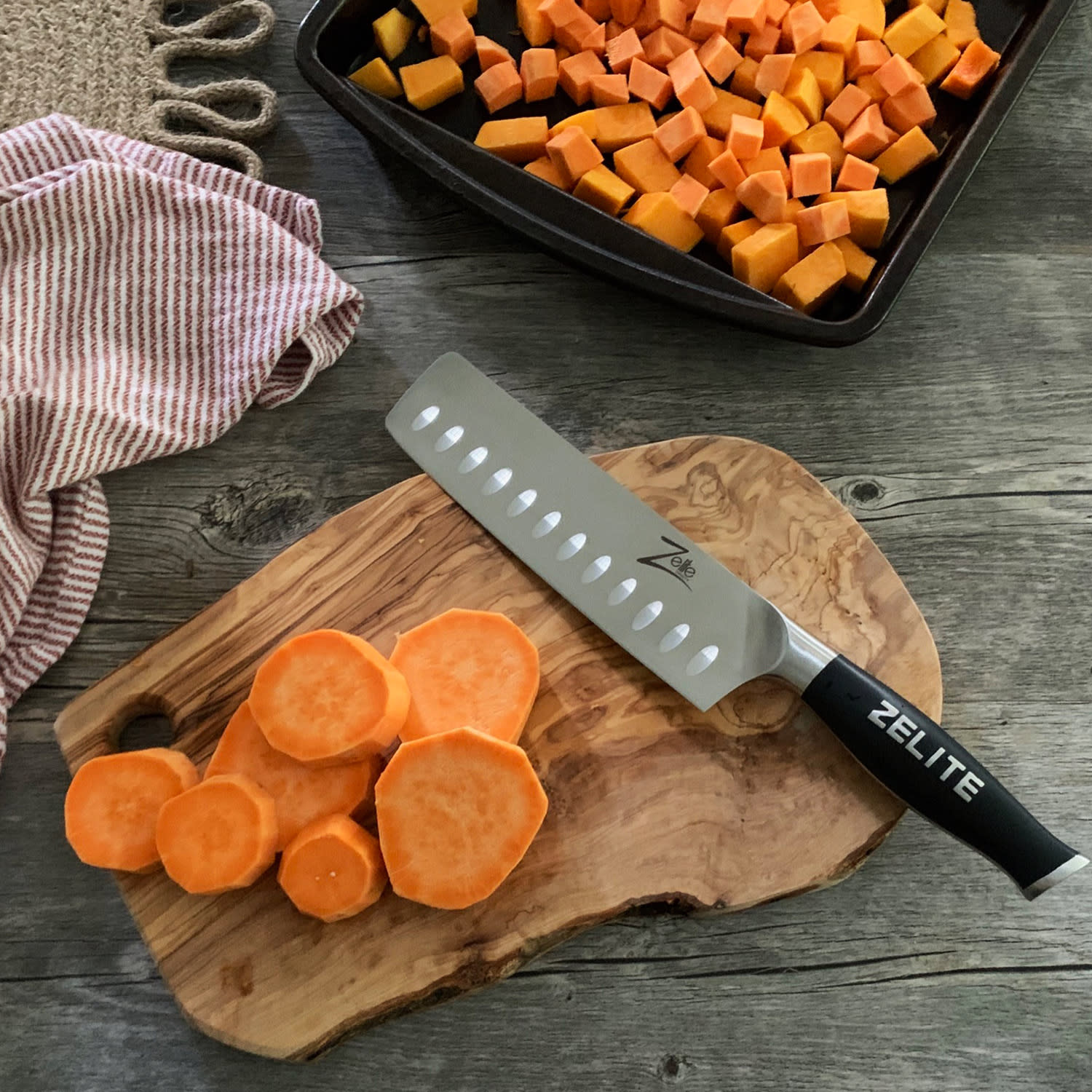 Zelite Infinity by Klarstein Comfort Pro, 7" nôž nakiri, 56 HRC, nehrdzavejúca oceľ – Obrázok 4