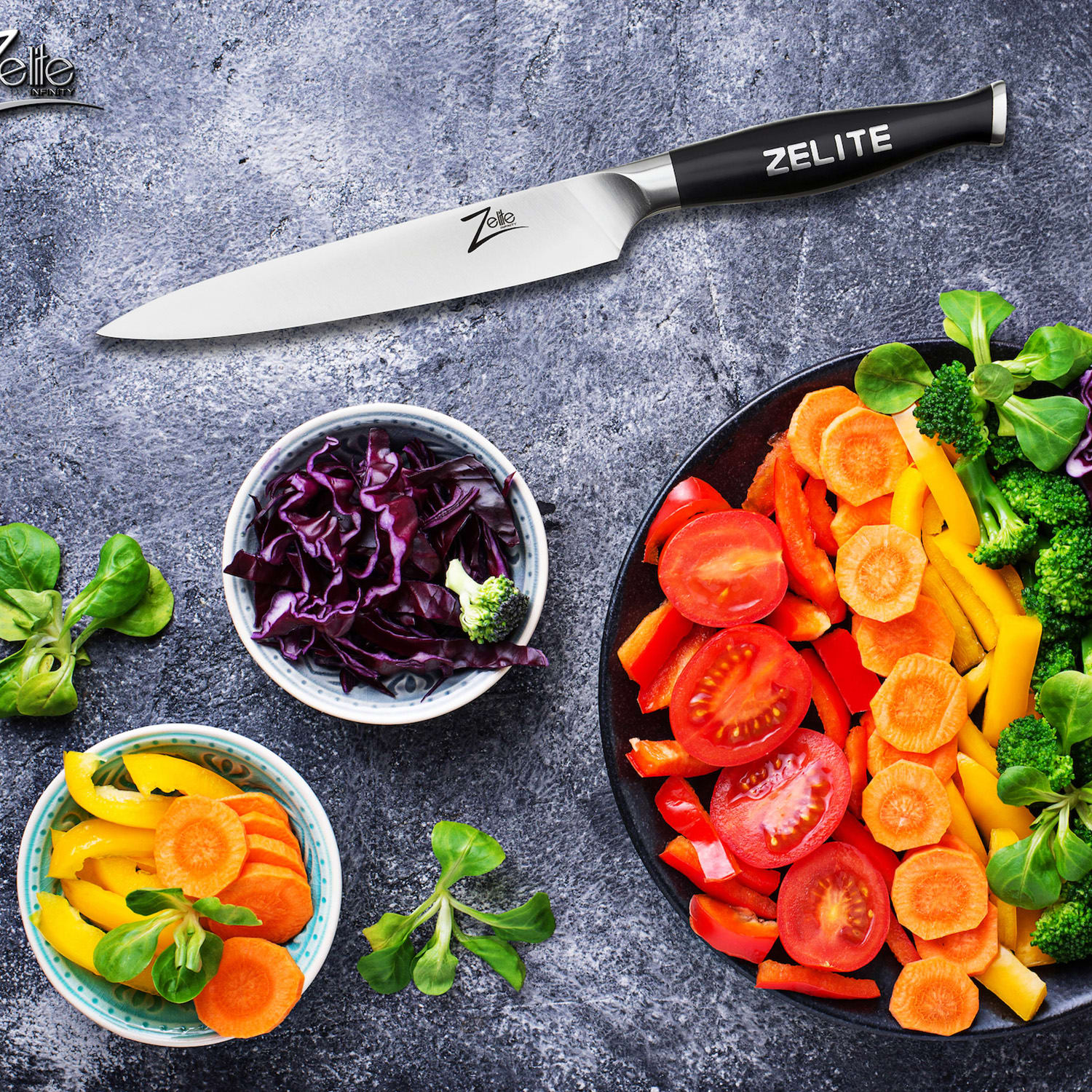 Zelite Infinity by Klarstein Comfort Pro, 6" univerzálny nôž, 56 HRC, nehrdzavejúca oceľ – Obrázok 4