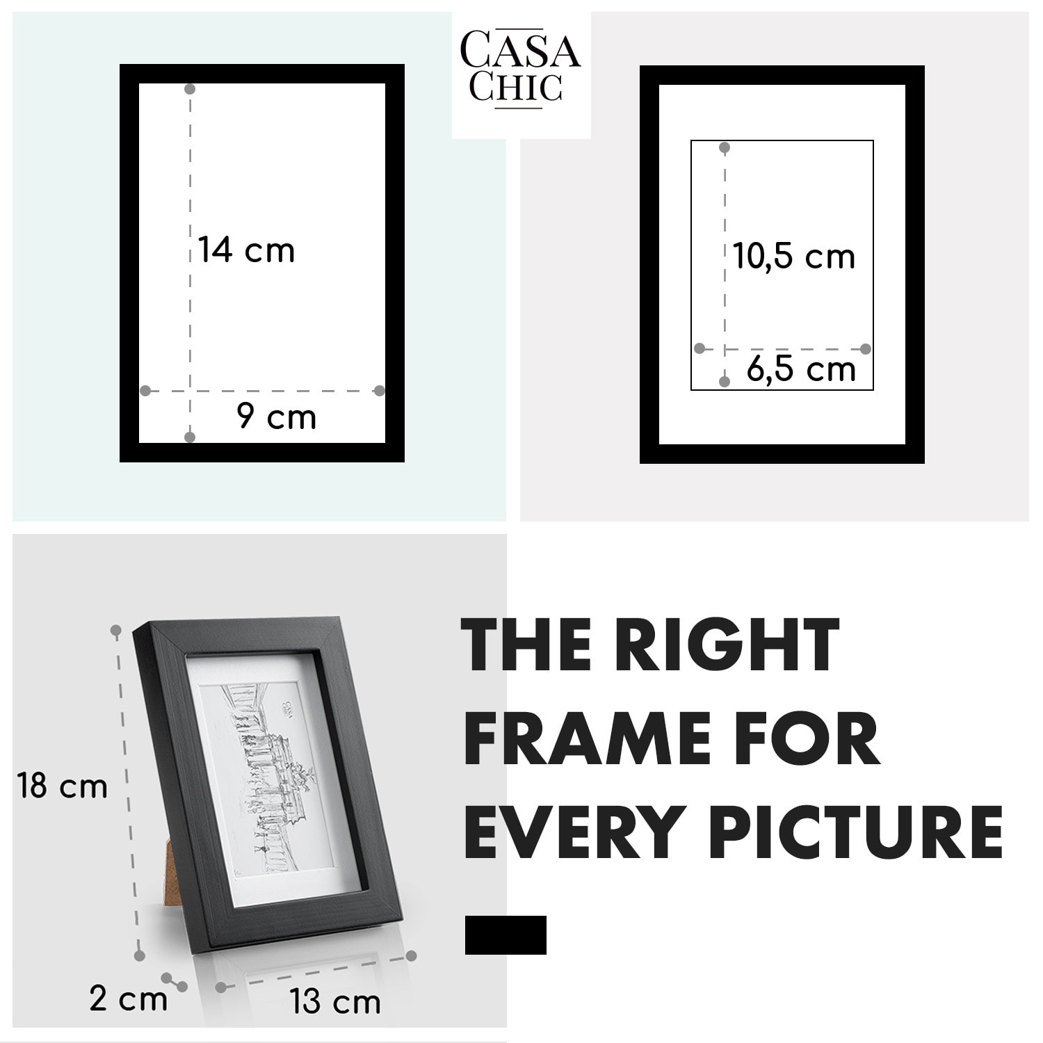 Casa Chic Brighton rám obrazu sklenená tabuľa 10 x 15 cm s paspartou z pravého dreva – Obrázok 5