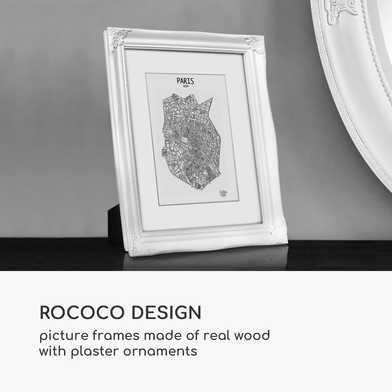 Casa Chic Regent, obrazový rám, obdĺžnikový, 25 × 20 cm fotky, pasparta, sklo, rokoko – Obrázok 2