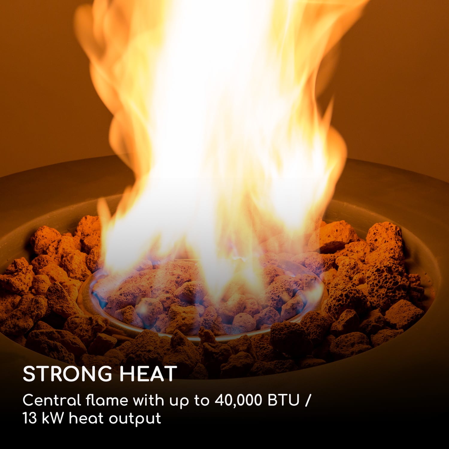 Blumfeldt Vitina, plynové ohnisko, 40.000 BTU/13kW, kryt, horák z nehrdzavejúcej ocele – Obrázok 3