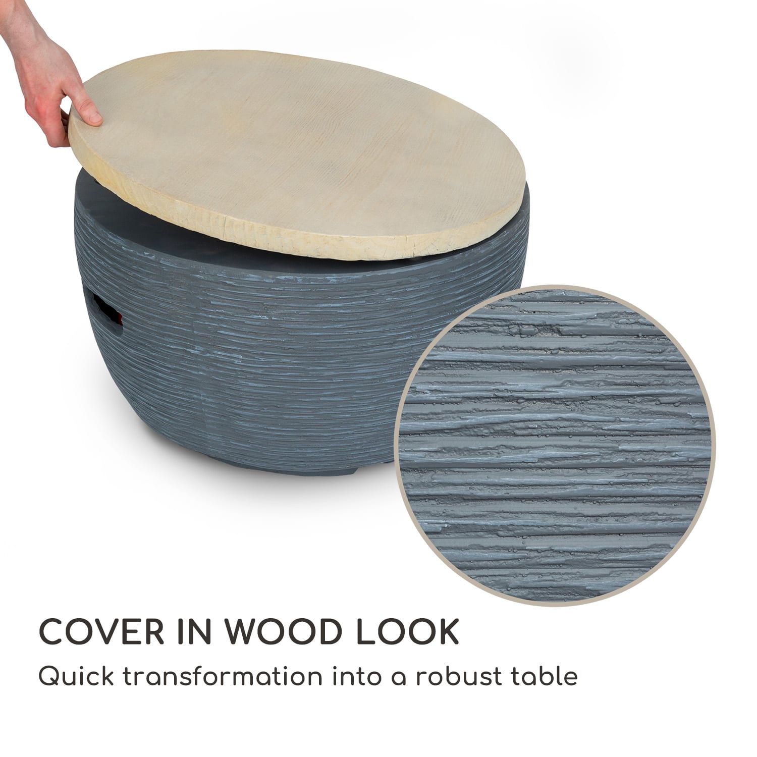 Blumfeldt Vitina, plynové ohnisko, 40.000 BTU/13kW, kryt, horák z nehrdzavejúcej ocele – Obrázok 4