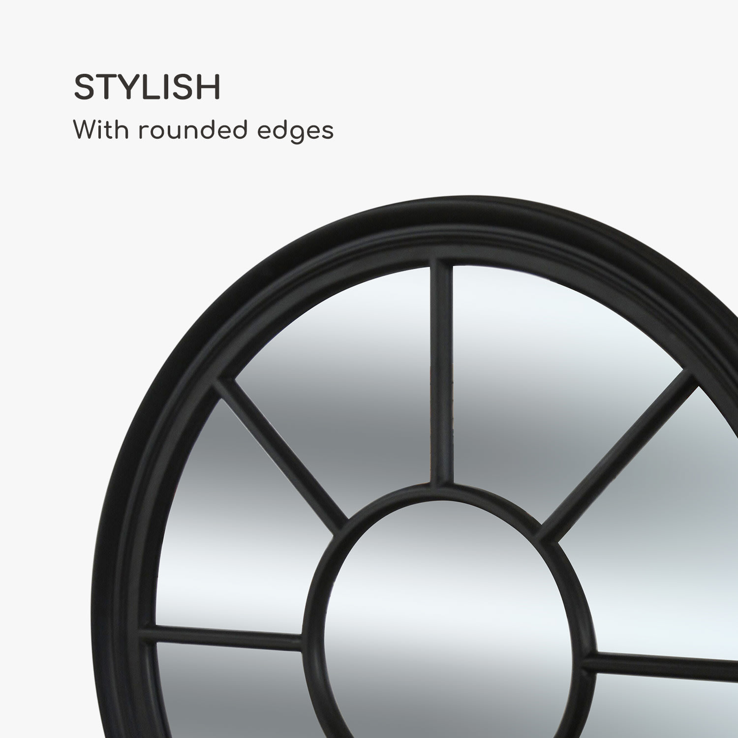 Casa Chic Leeds Nástenné zrkadlo s okrúhlym rámom z pravého dreva Ø 90 cm – Obrázok 4