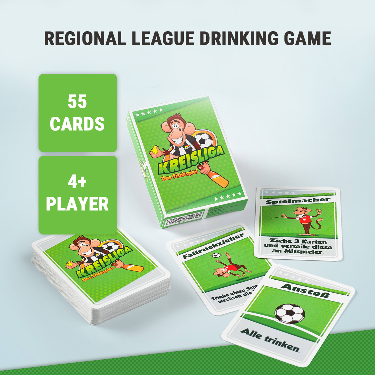 Spielehelden Okresná liga Alkoholická hra Futbal 55 hracích kariet vreckového formátu – Obrázok 3