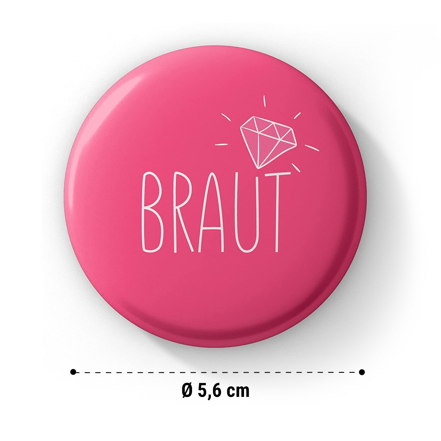 Spielehelden Odznaky Rosa Diamond Dievčenská rozlúčka so slobodou 5,6 cm Extra veľké Darček na dievčenskú rozlúčku so slobodou – Obrázok 5