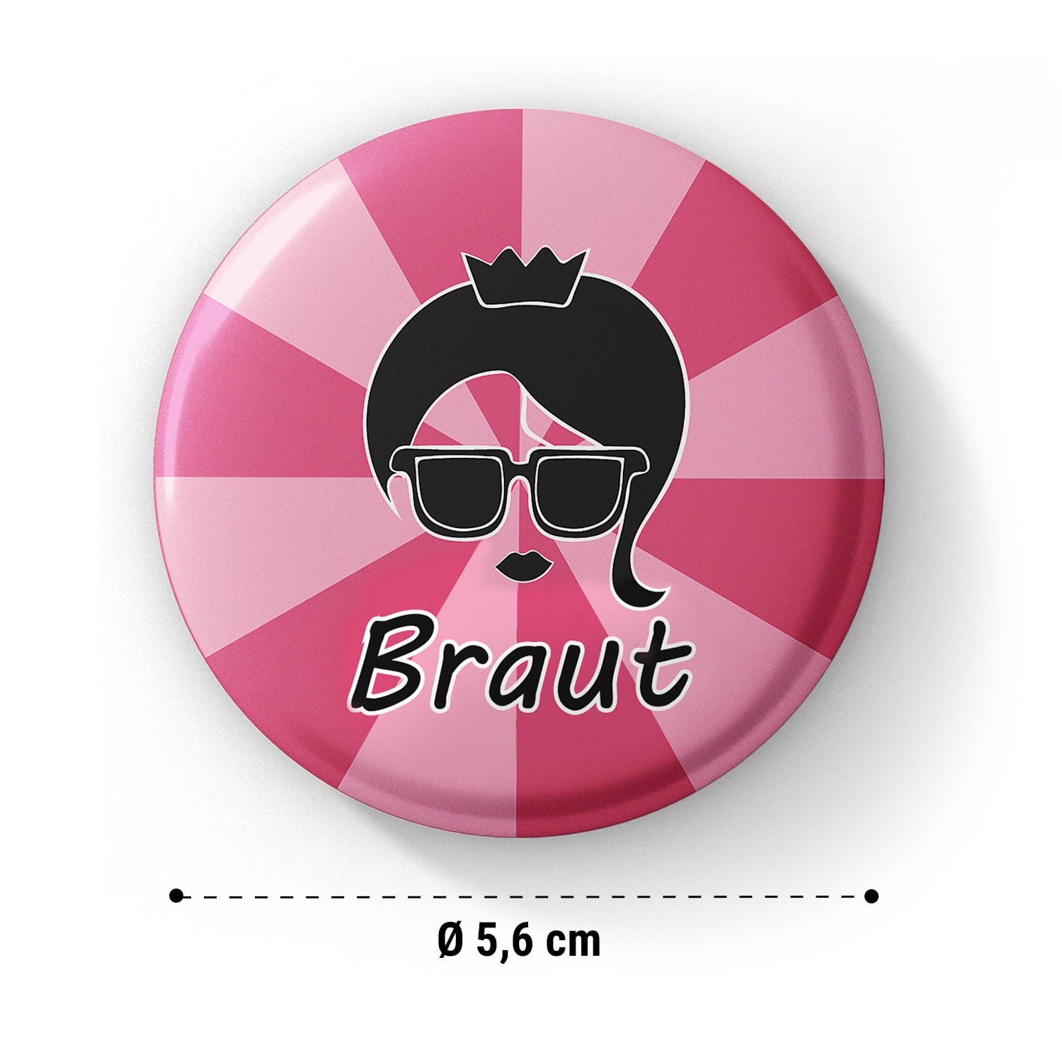 Spielehelden Odznaky Braut Vintage pink Rozlúčka so slobodou 12 odznakov 5,6 cm extra veľké Darček na dievčenskú rozlúčku so slobodou – Obrázok 5
