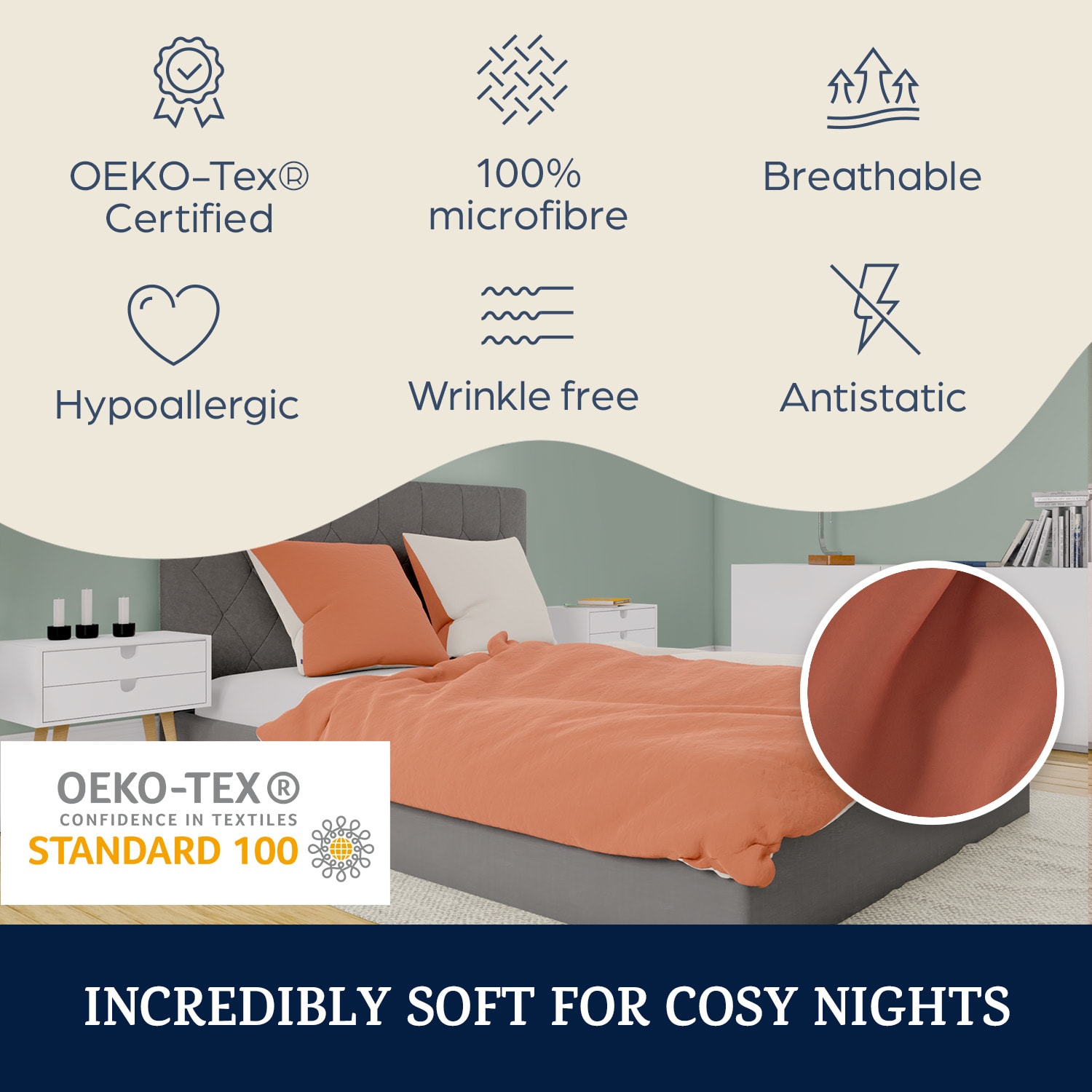 Sleepwise Soft Wonder Edition, posteľná bielizeň, 155x200 cm, mikrovlákno – Obrázok 2