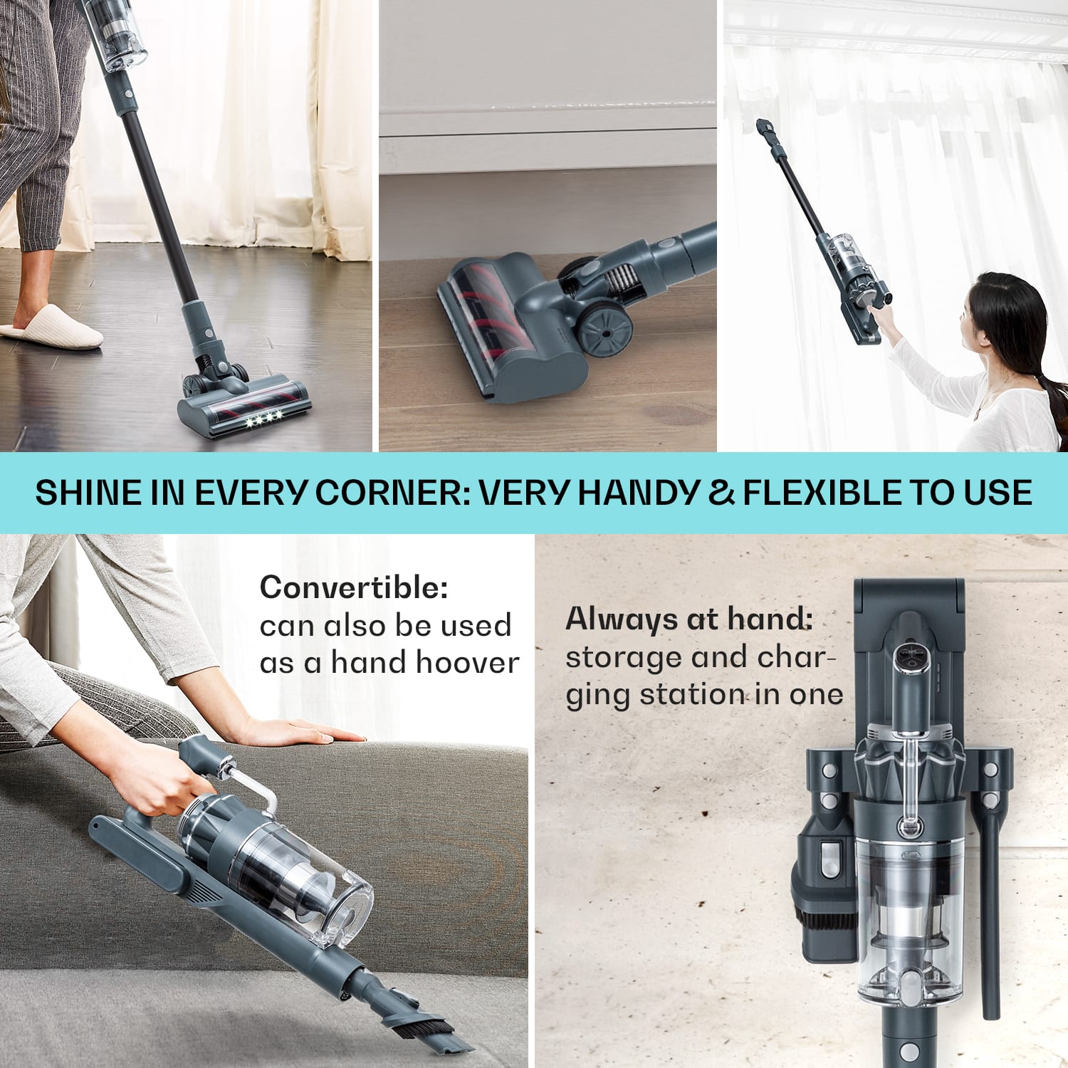 Klarstein LARMA, vysávač, akumulátorový, bezvreckový, maximálna doba prevádzky 45min, LED – Obrázok 5