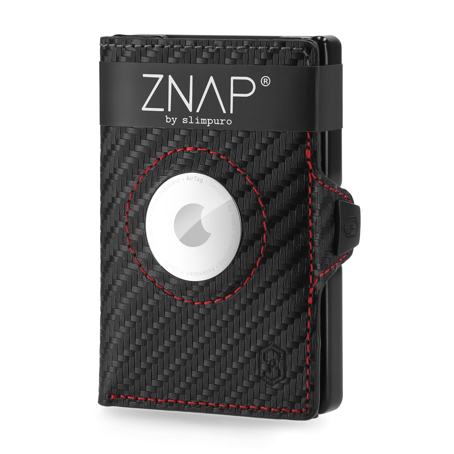 Slimpuro ZNAP Airtag Wallet, 8 kariet, priehradka na mince, 8,9 x 1,5 x 6,3 cm (Š x V x H), ochrana RFID