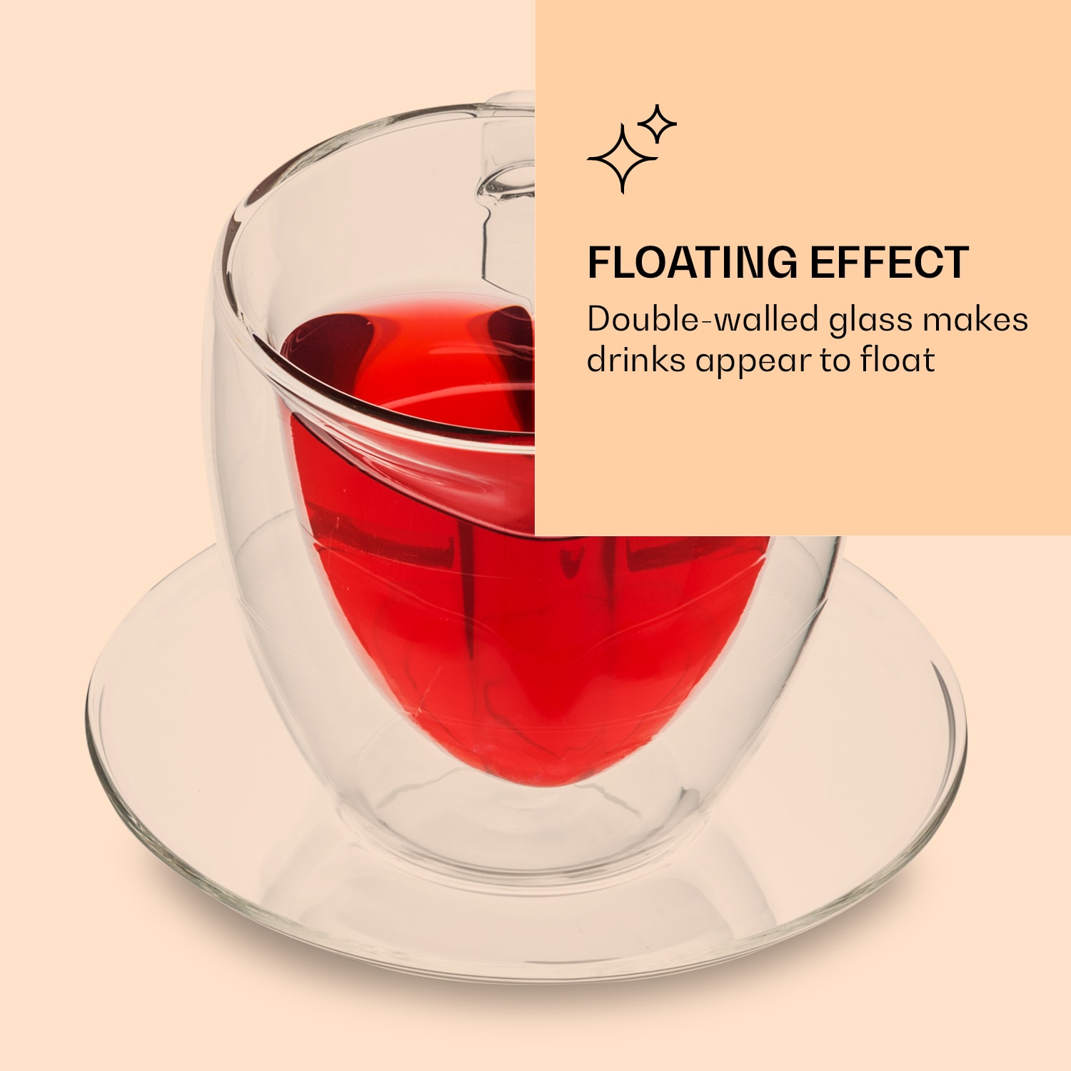 Feelino Pohár, 400 ml, Dvojstenný, Vysoko kvalitné borosilikátové sklo, Jedinečný – Obrázok 5