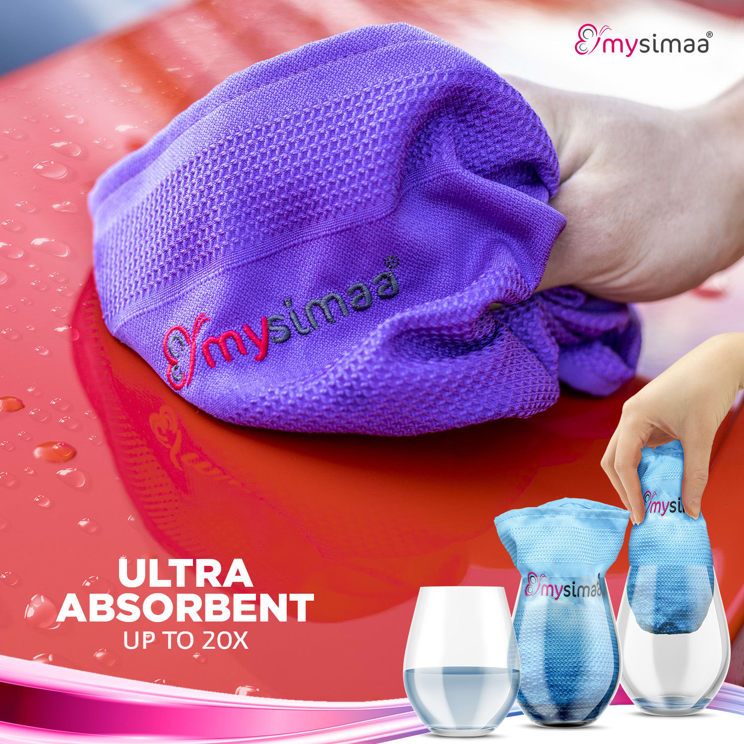 MySimaa Profesionálne čistiace utierky, čistiace utierky, mikrovlákno, 60 x 40 cm – Obrázok 3