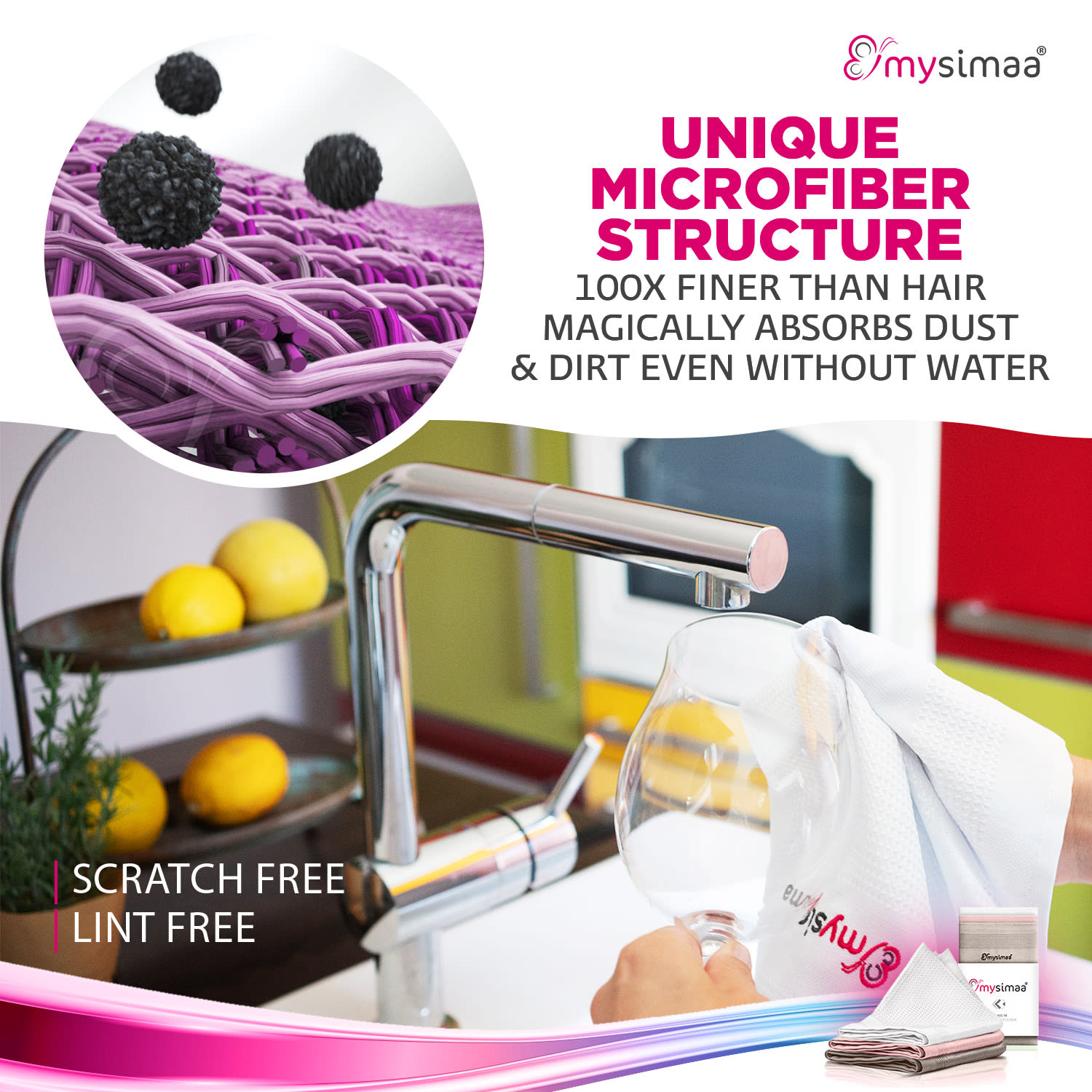 MySimaa Profesionálne čistiace utierky, čistiace utierky, mikrovlákno, 40 x 40 cm – Obrázok 4