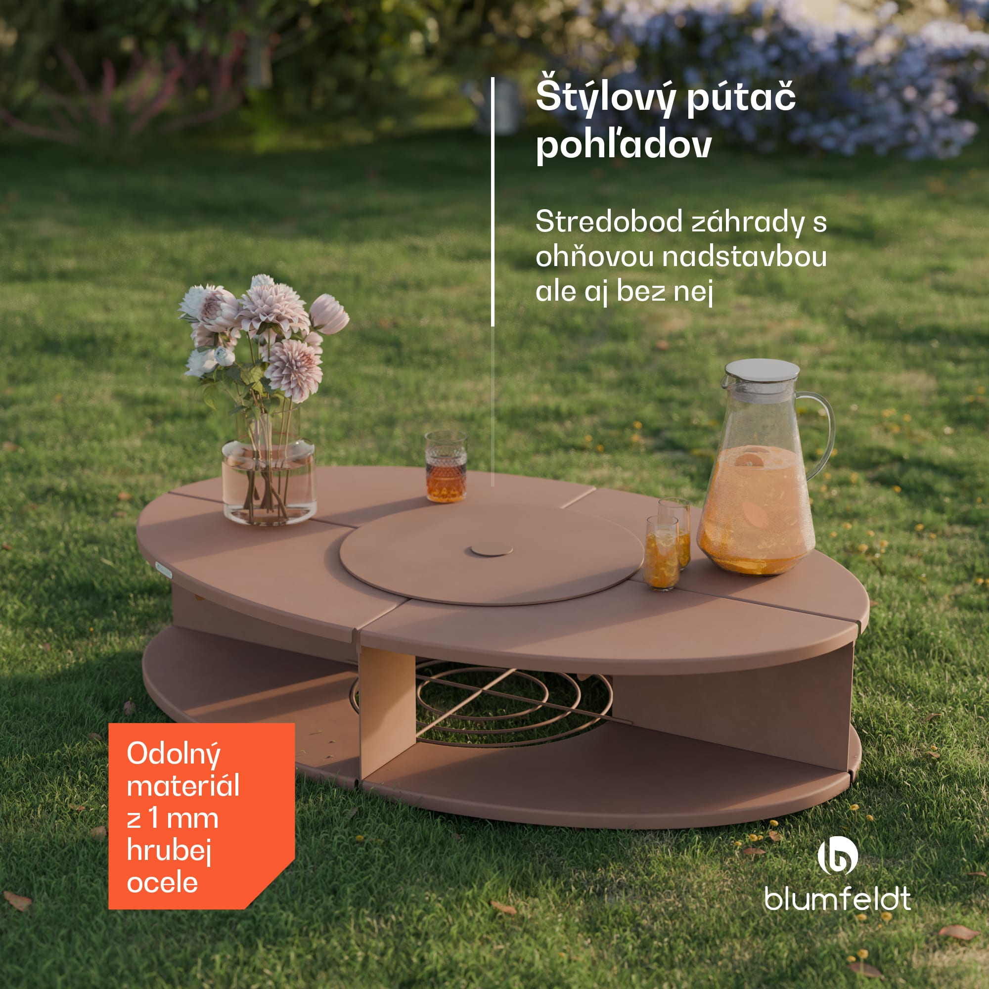 Blumfeldt Firebowl Ebeko 3 v 1, možno použiť ako gril alebo stôl, grilovací rošt + ochrana proti iskrám – Obrázok 4