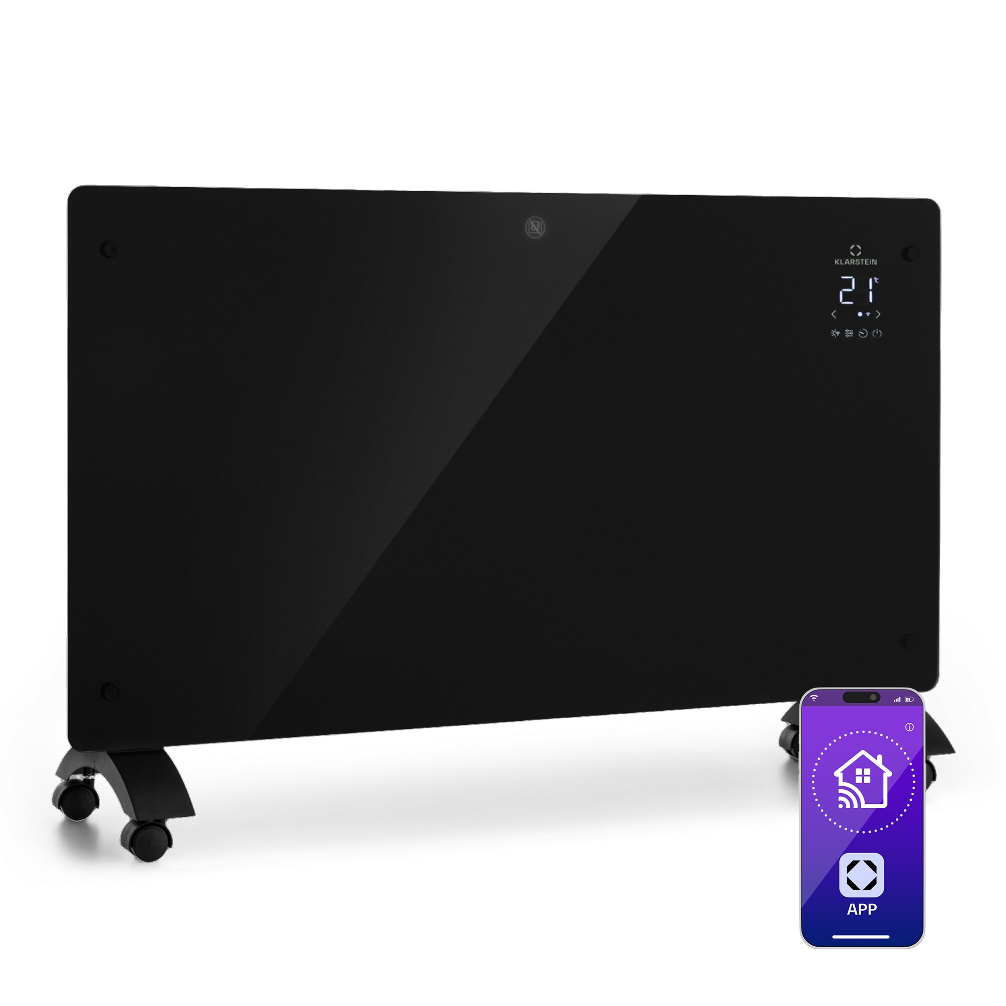 Klarstein Bansin Crystal Smart, konvektor, 2500 W, 5 - 50 °C, ovládanie cez aplikáciu