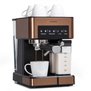 Klarstein Arabica Comfort  kávovar s portafiltrom, 1350 W, 20 bar, 1,8 l, dotykový ovládací panel