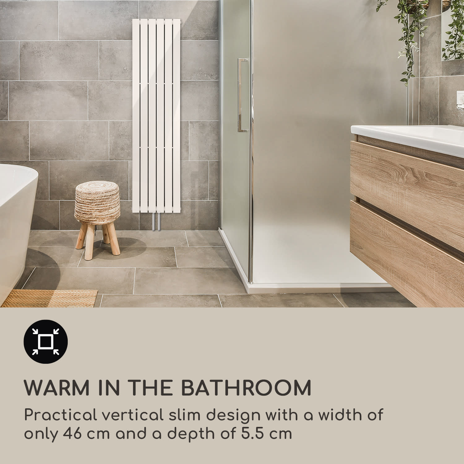 Blumfeldt Ontario, radiátor, 180 x 45, 485 W, inštalácia na stenu – Obrázok 2