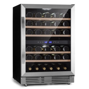 Klarstein Vinovilla 50 Duo, dvojzónová vinotéka, 53 l, 17 fliaš, 3-farebné LED osvetlenie, sklenené dvere