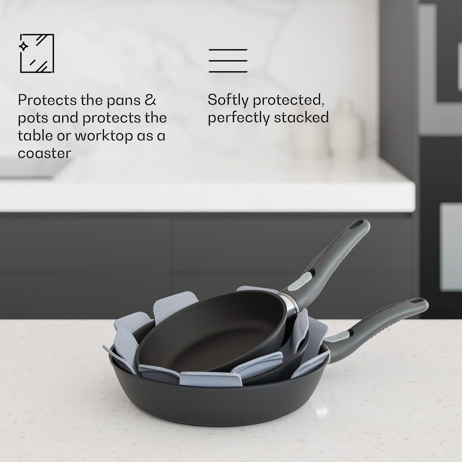 Klarstein Noto Endurance Felt Set, súprava plstených podložiek, 5 ks, mäkká, v tvare hviezdy, Ø 38 cm – Obrázok 2