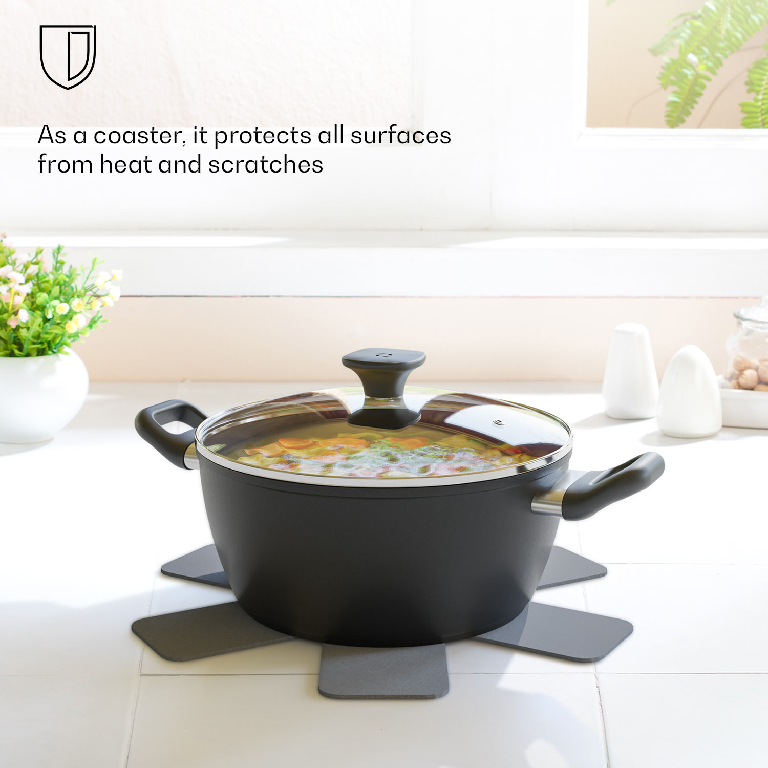 Klarstein Noto Endurance Felt Set, súprava plstených podložiek, 5 ks, mäkká, v tvare hviezdy, Ø 38 cm – Obrázok 3